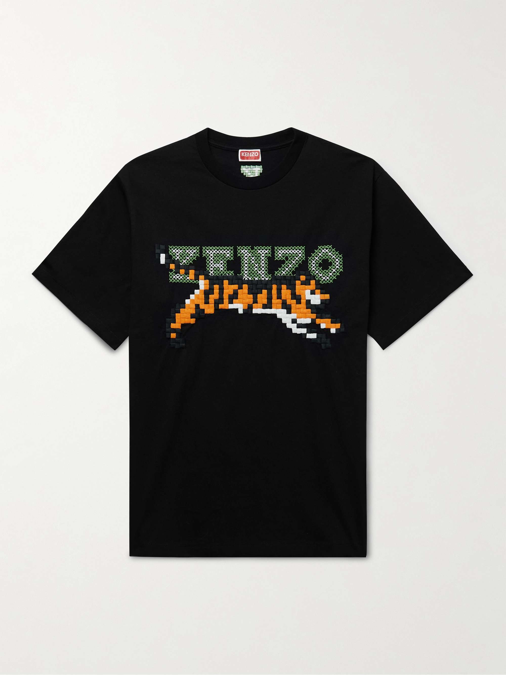 KENZO Logo-Embroidered Cotton-Jersey T-Shirt