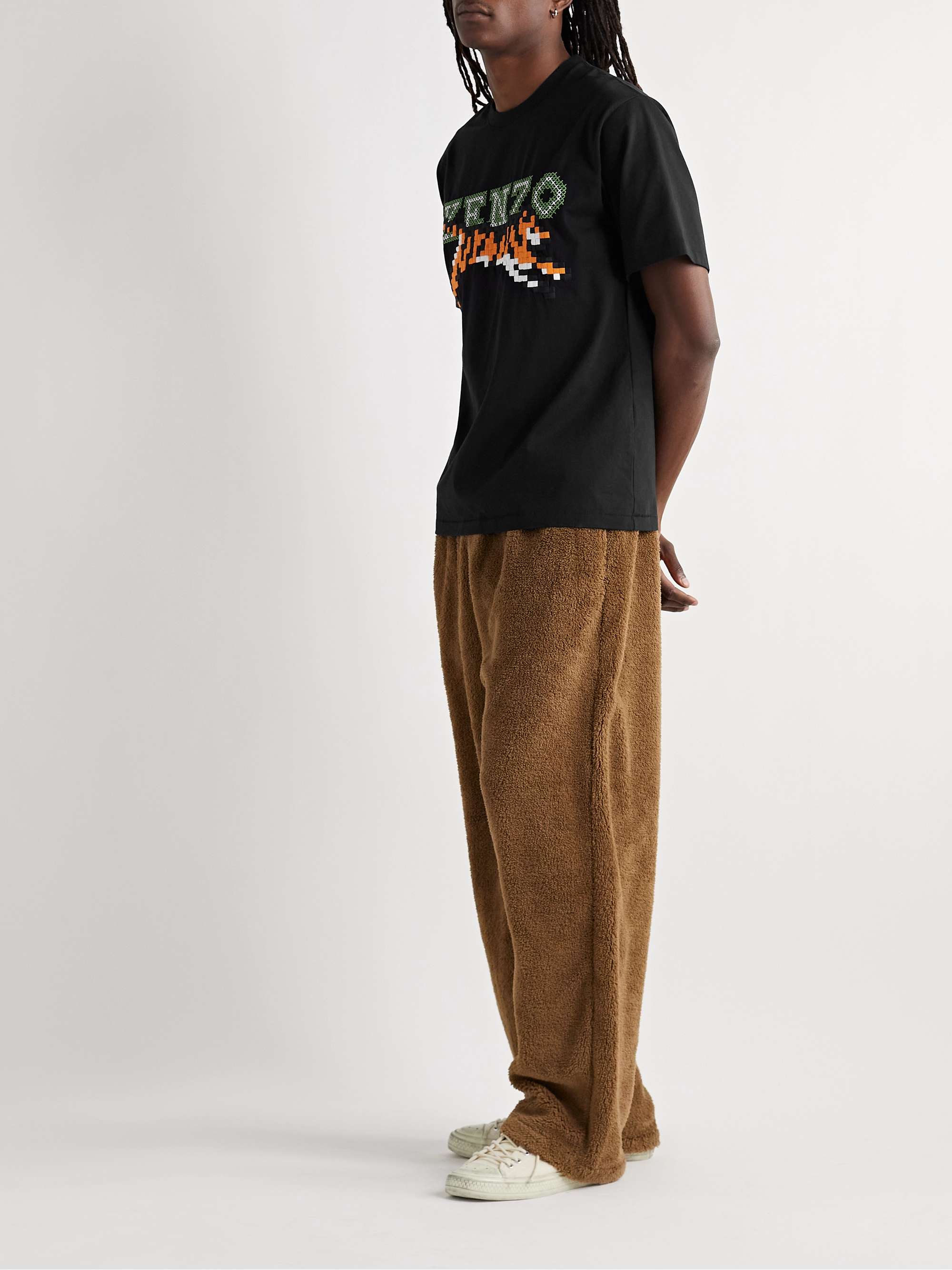 KENZO Logo-Embroidered Cotton-Jersey T-Shirt