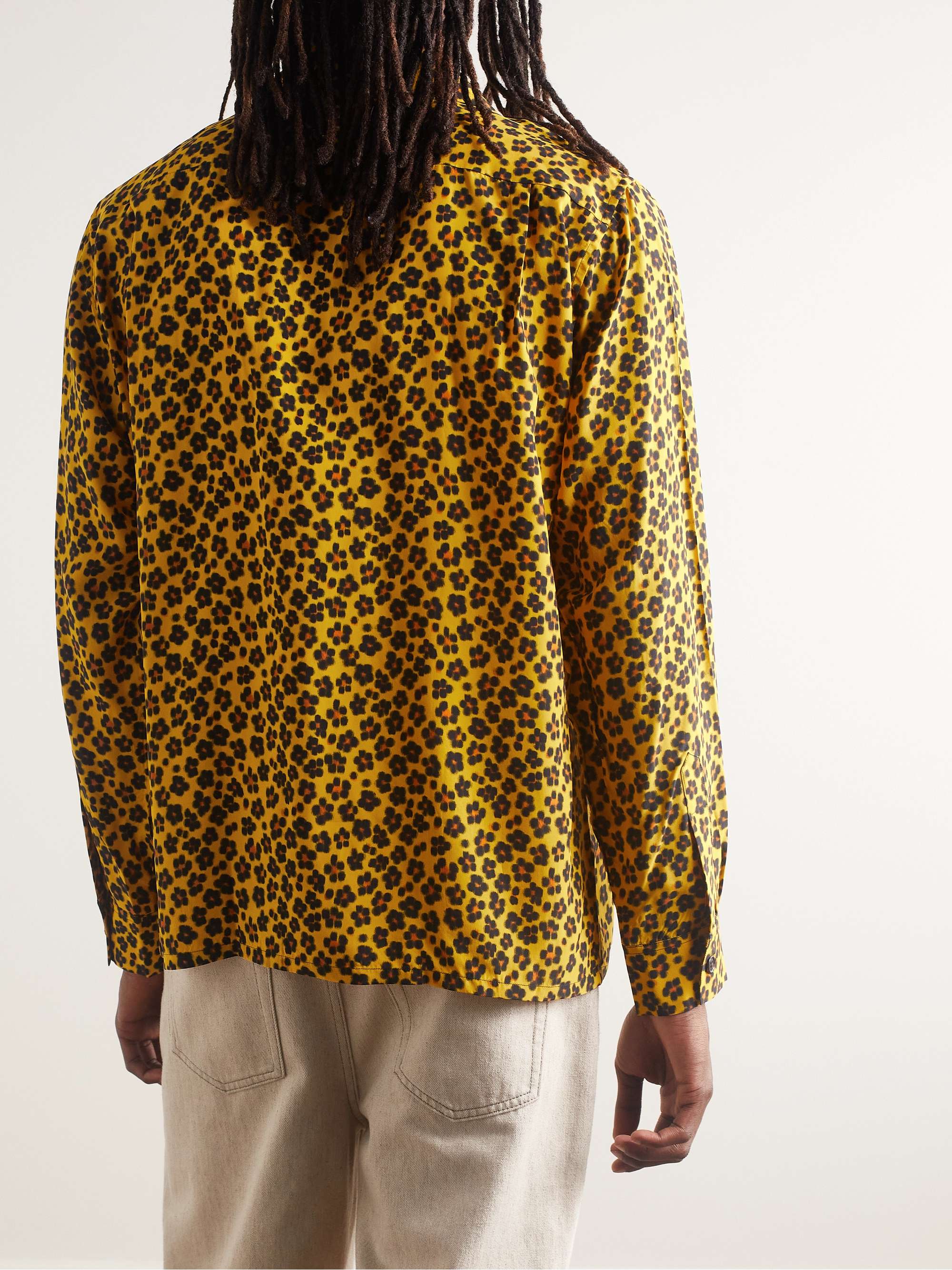 KENZO Hana Camp-Collar Floral-Print Crepe Shirt