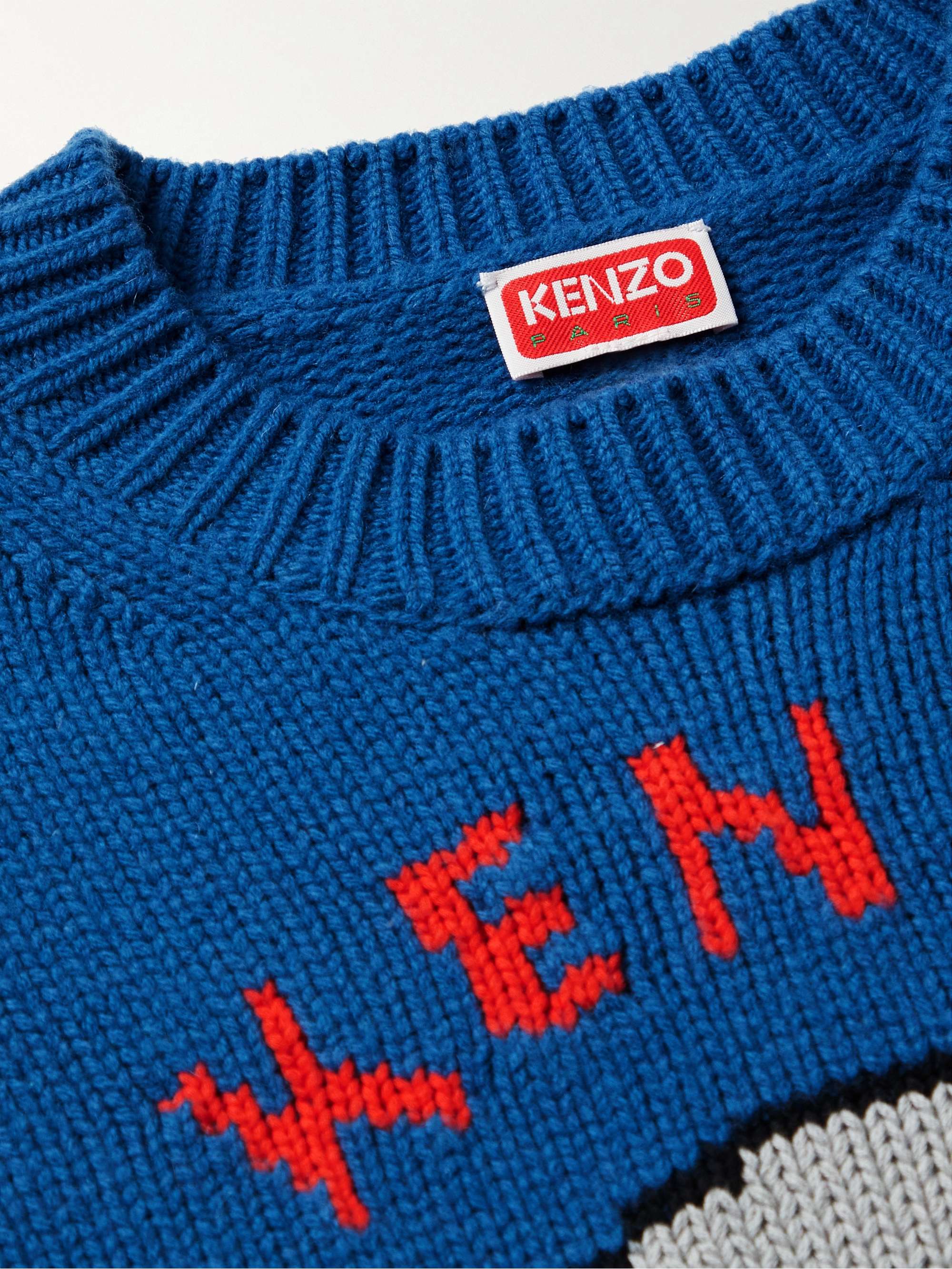 KENZO Intarsia Wool-Blend Sweater