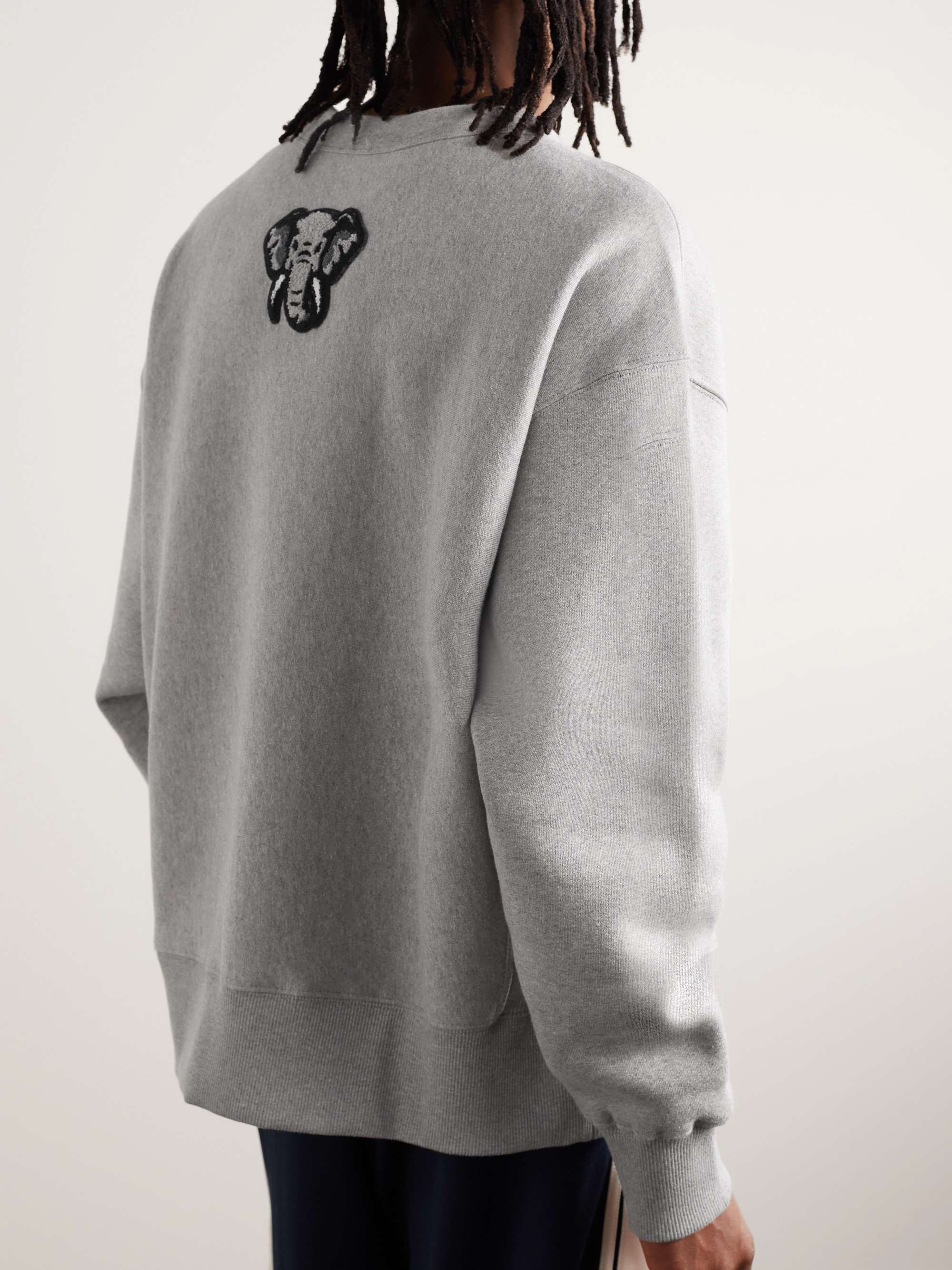KENZO Logo-Appliquéd Cotton-Jersey Sweatshirt for Men | MR KENZO Logo-Appliquéd Cotton-Jersey Sweatshirt for Men | MR