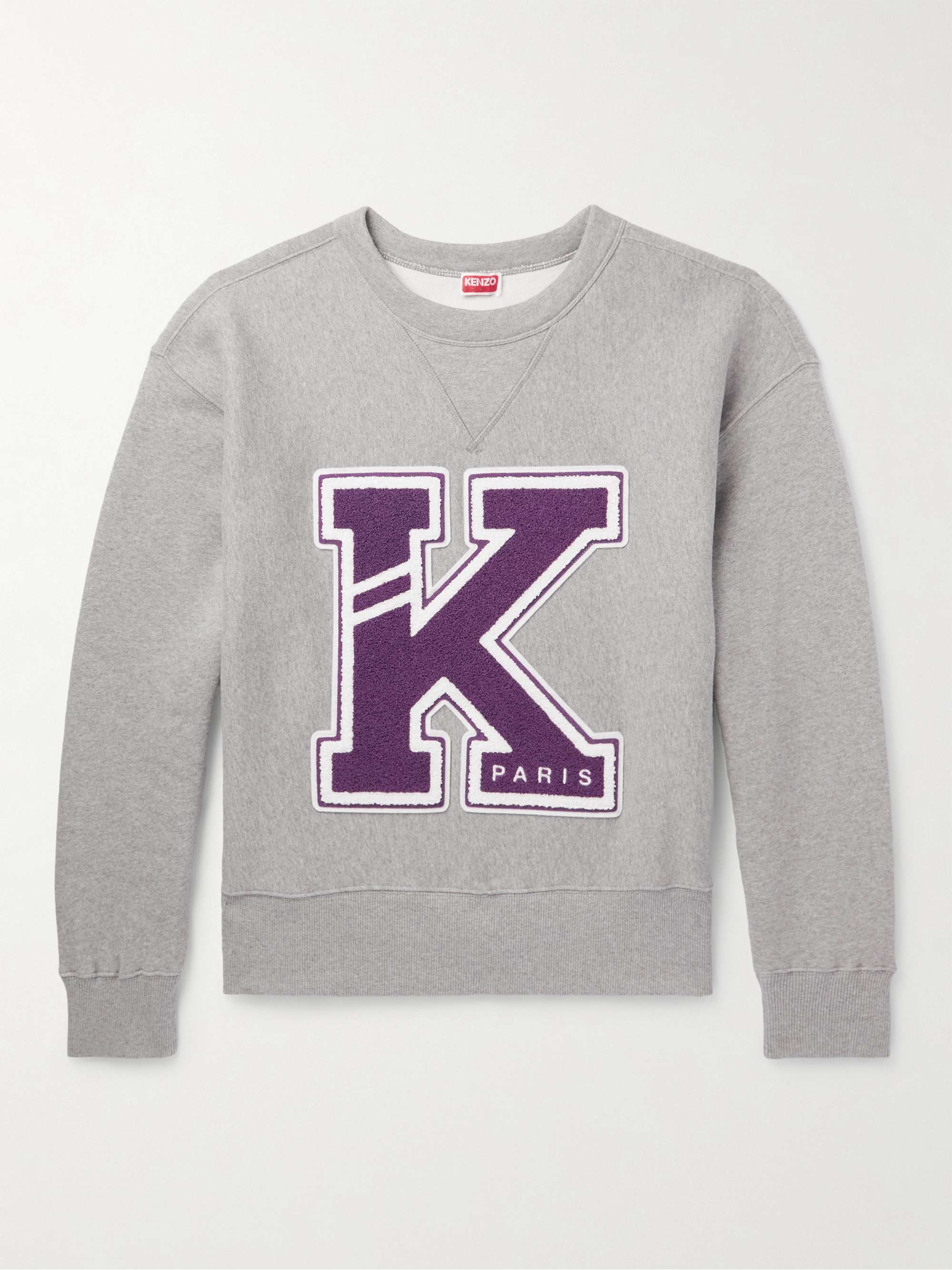 KENZO Logo-Appliqued Cotton-Jersey Sweatshirt
