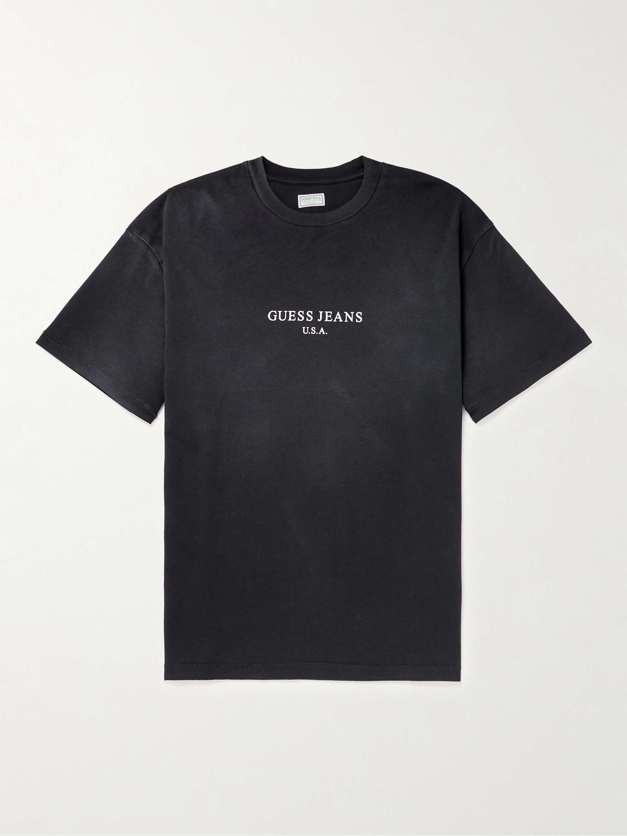GUESS USA Gusa Vintage Logo-Print Distressed Cotton-Jersey T-Shirt for Men  | MR PORTER