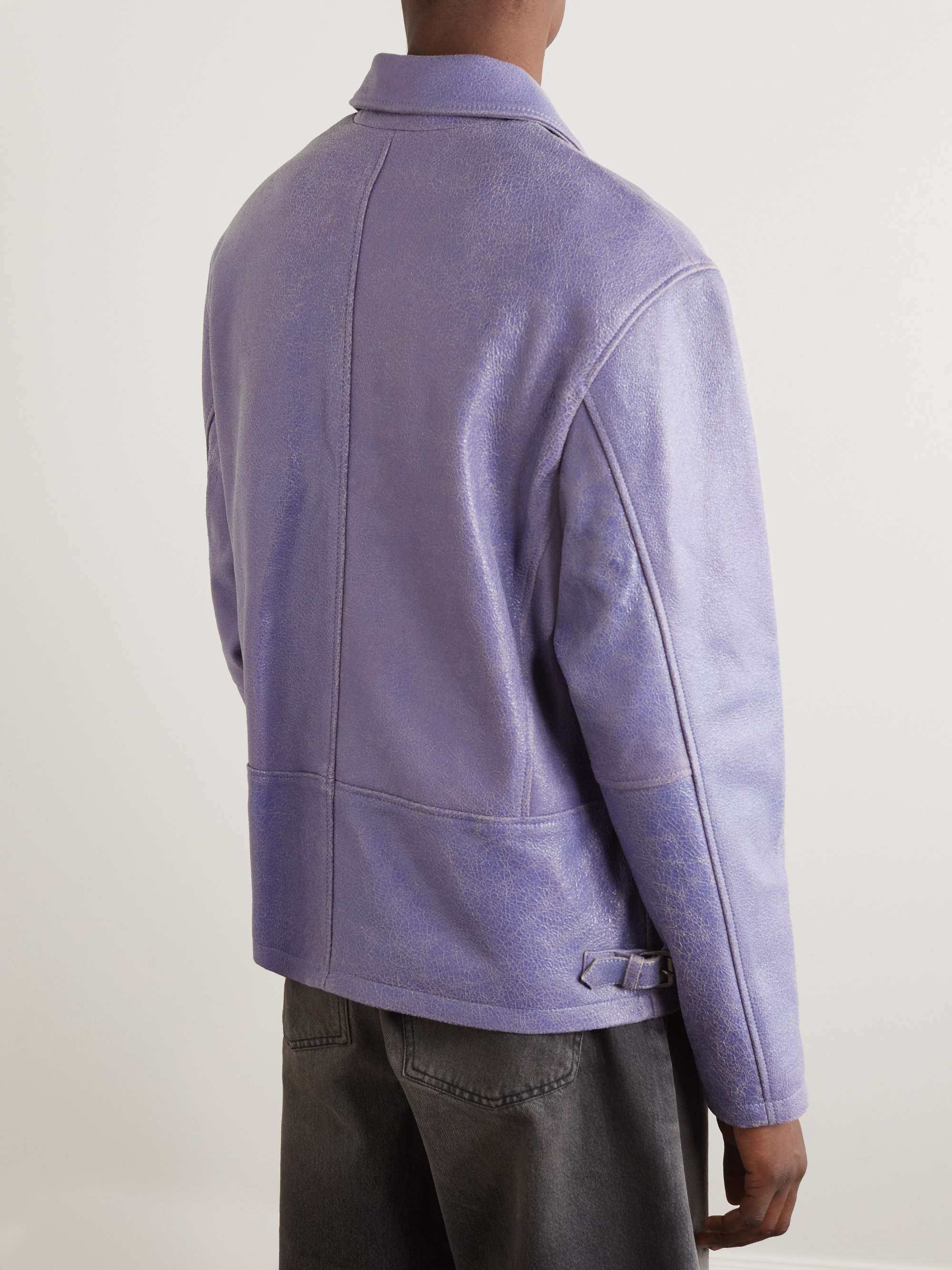 Guess purple leather jacket Clearance