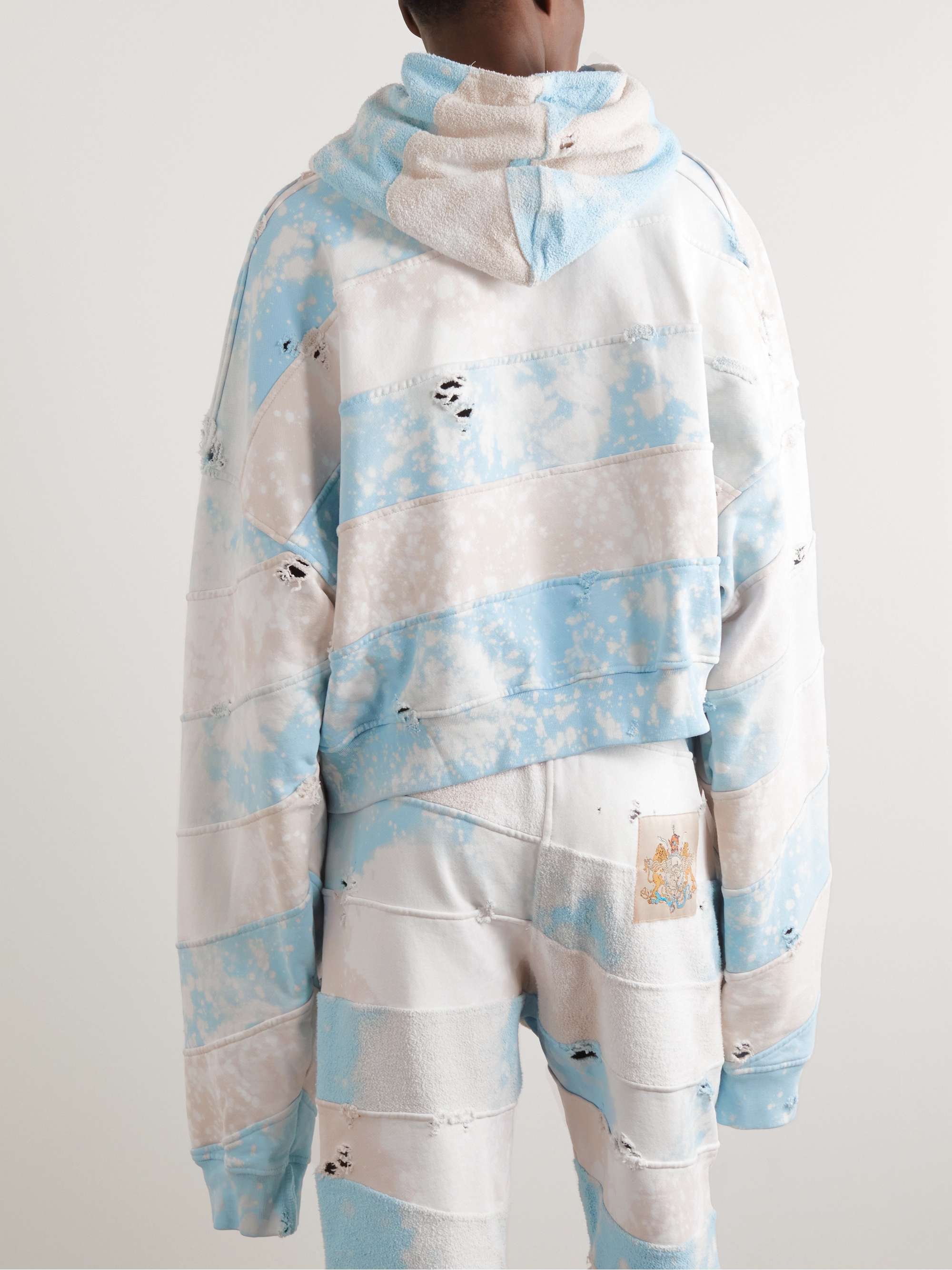 LIBERAL YOUTH MINISTRY Distressed Tie-Dyed Cotton-Terry and Cotton-Jersey Hoodie