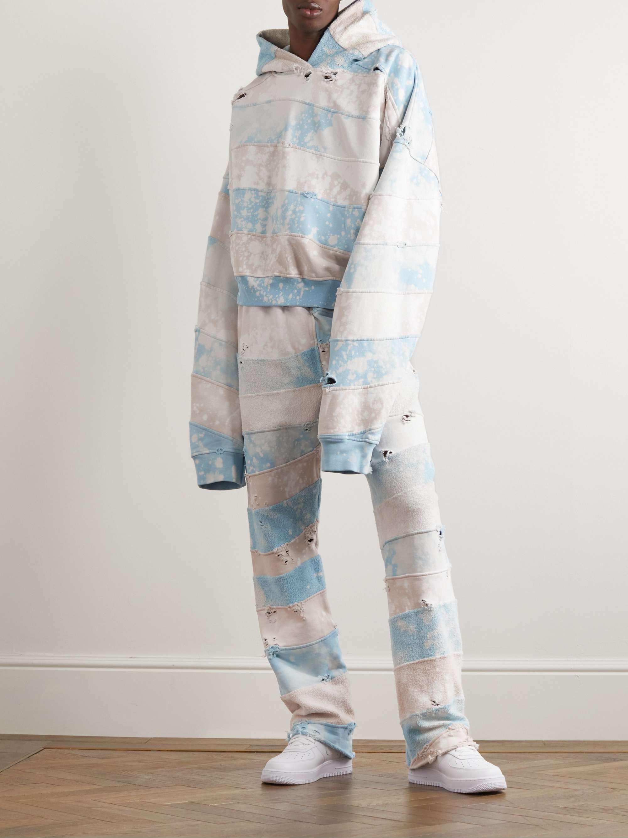 LIBERAL YOUTH MINISTRY Distressed Tie-Dyed Cotton-Terry and Cotton-Jersey Hoodie