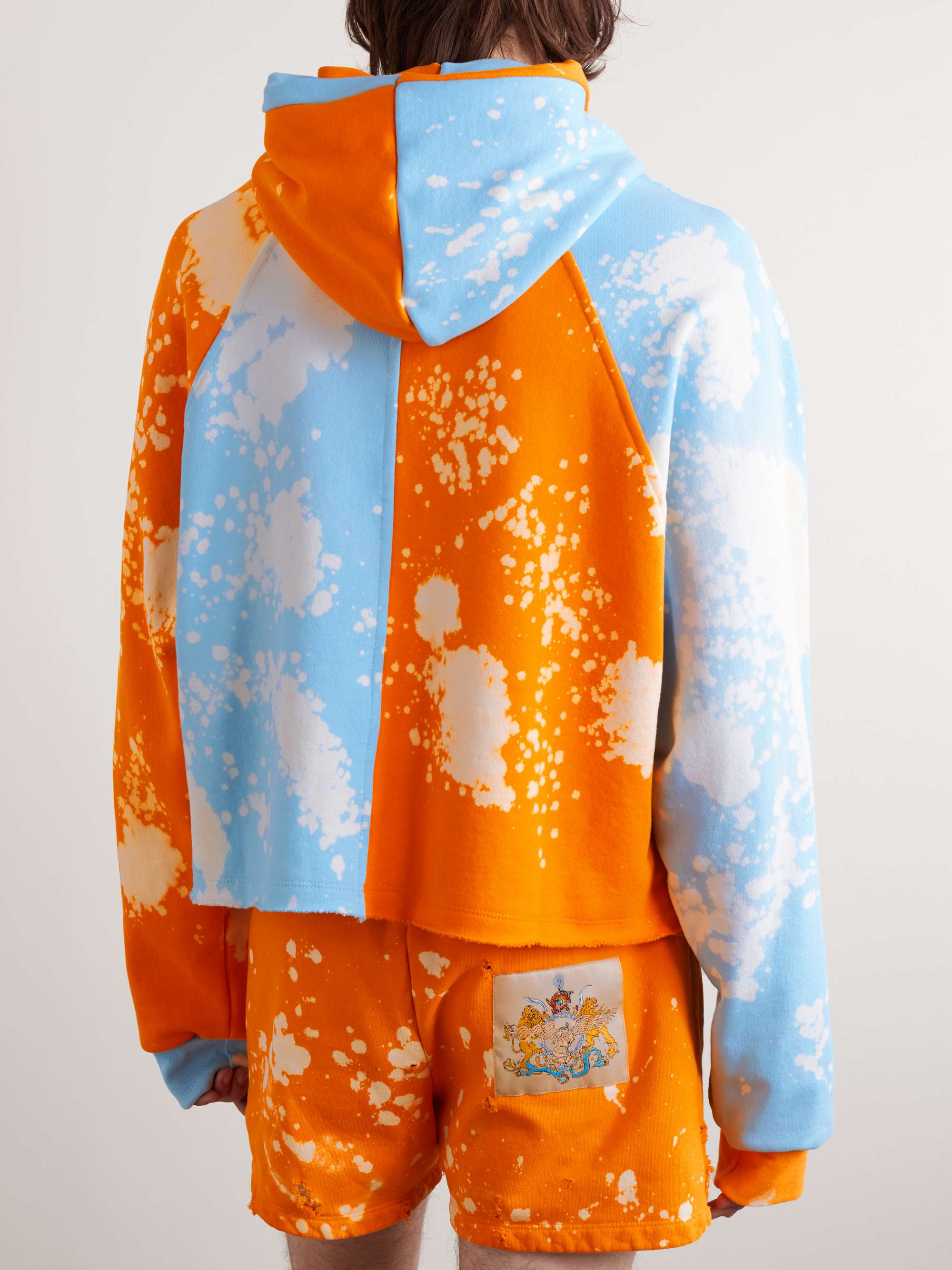 LIBERAL YOUTH MINISTRY Tie-Dyed Distressed Cotton-Jersey Hoodie