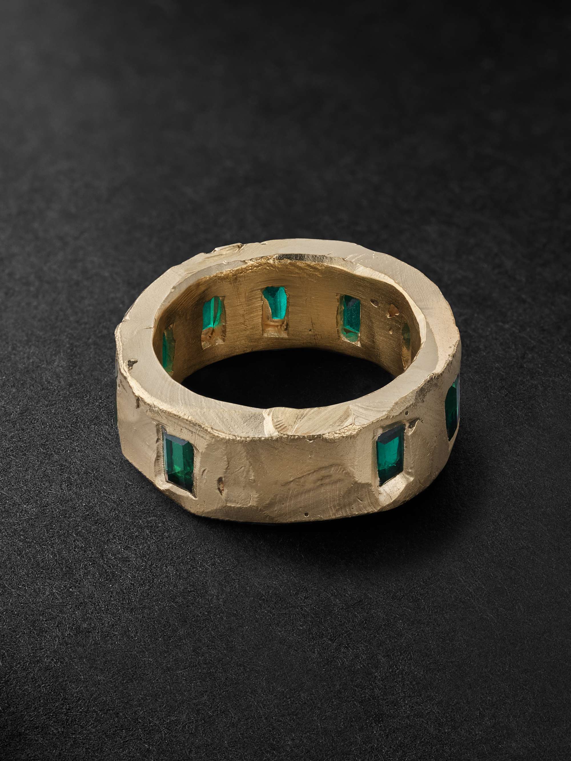 THE OUZE 9-Karat Gold Hydrothermal Emerald Ring