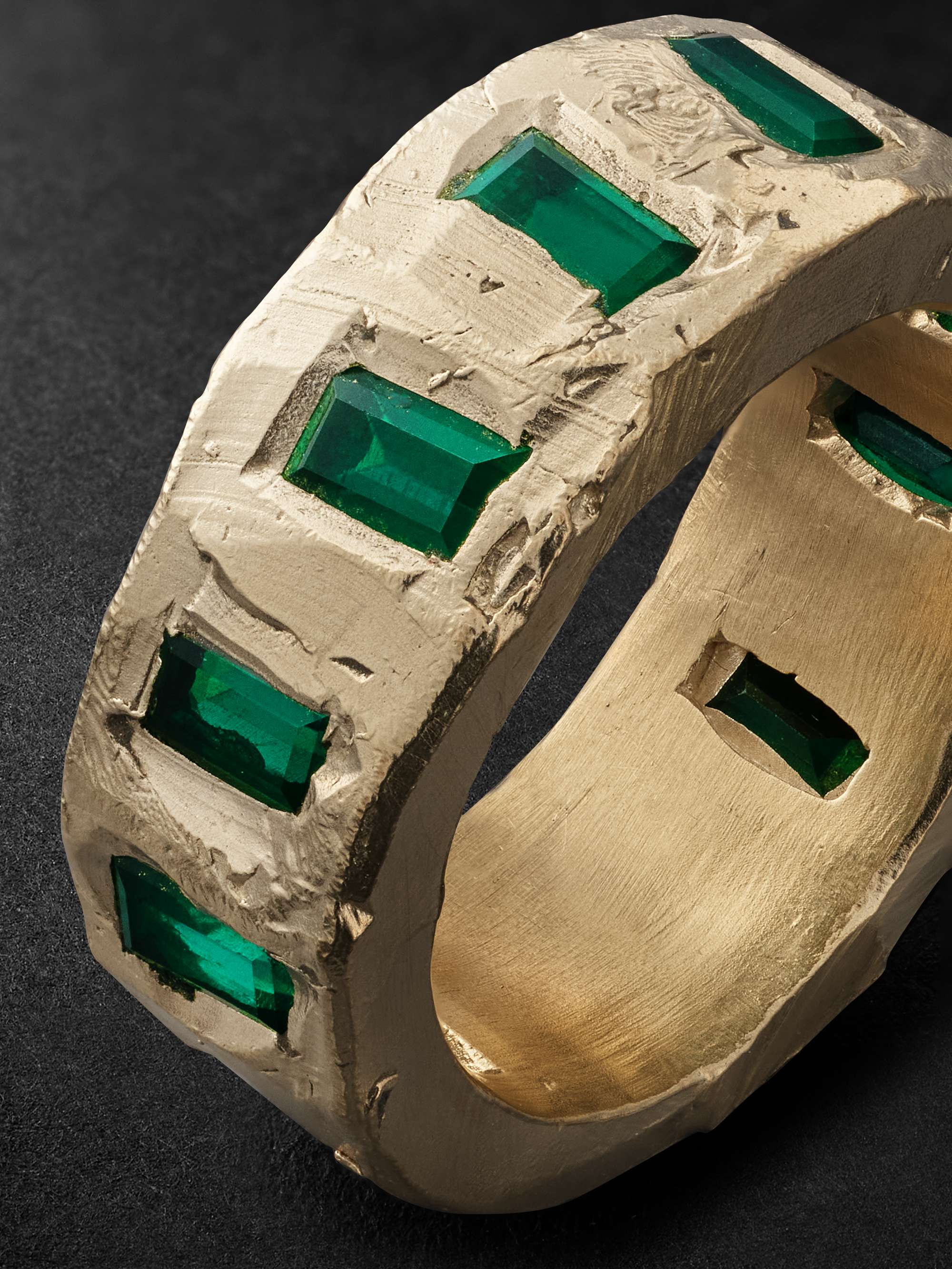 THE OUZE 9-Karat Gold Hydrothermal Emerald Ring