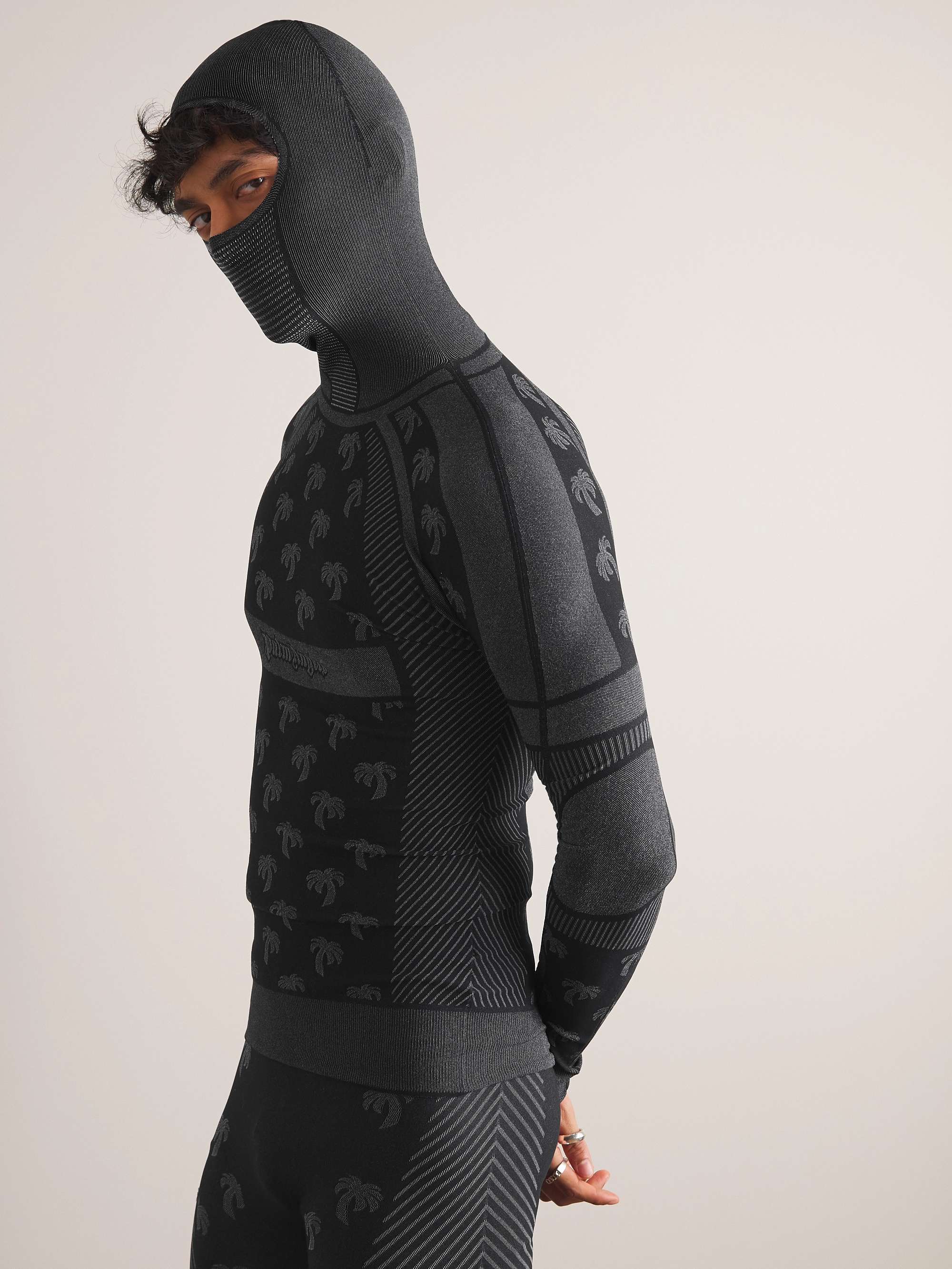 PALM ANGELS Logo-Jacquard Stretch-Knit Ski Base Layer