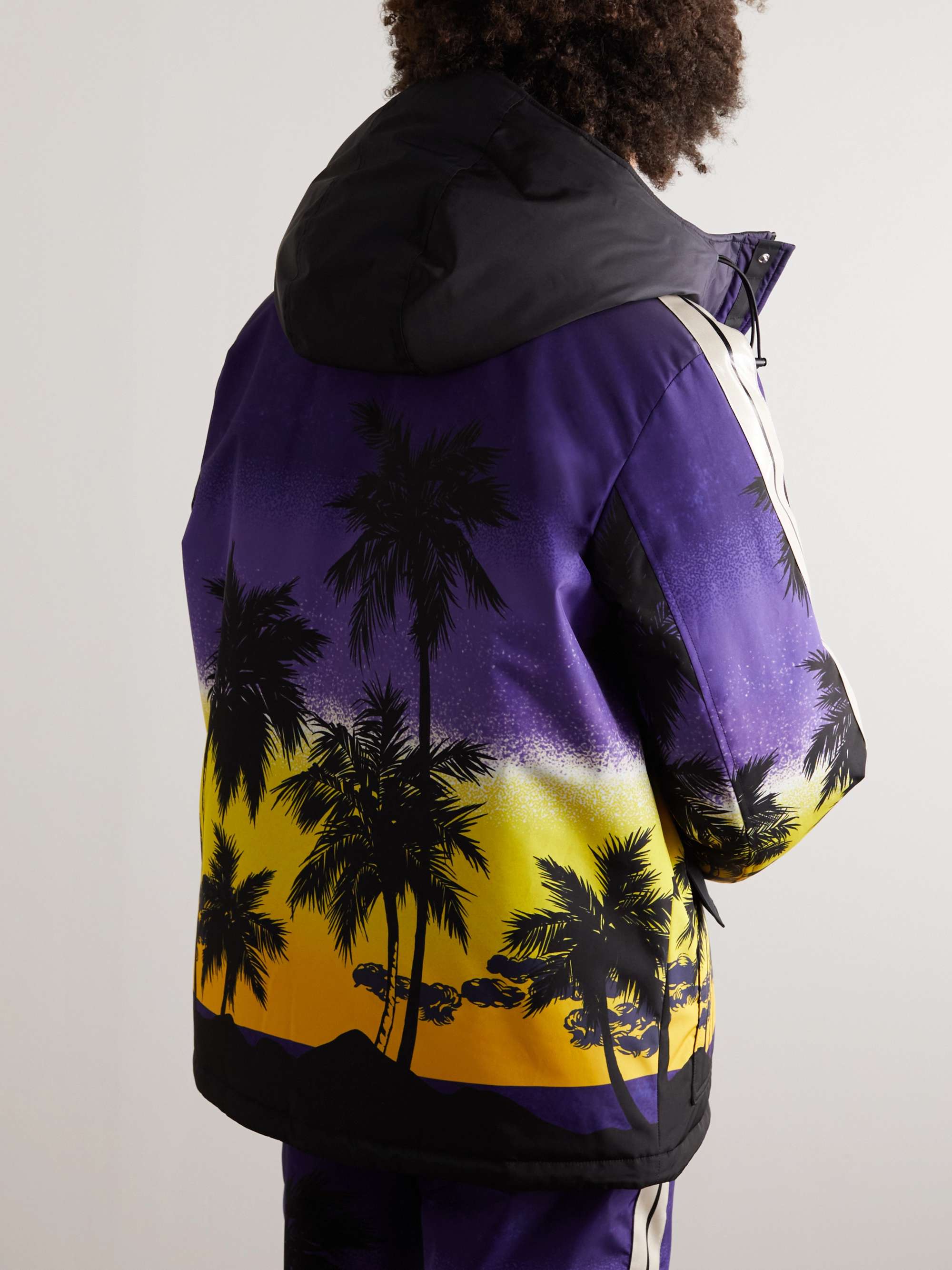 PALM ANGELS Palm Sunset Printed Hooded Ski Jacket