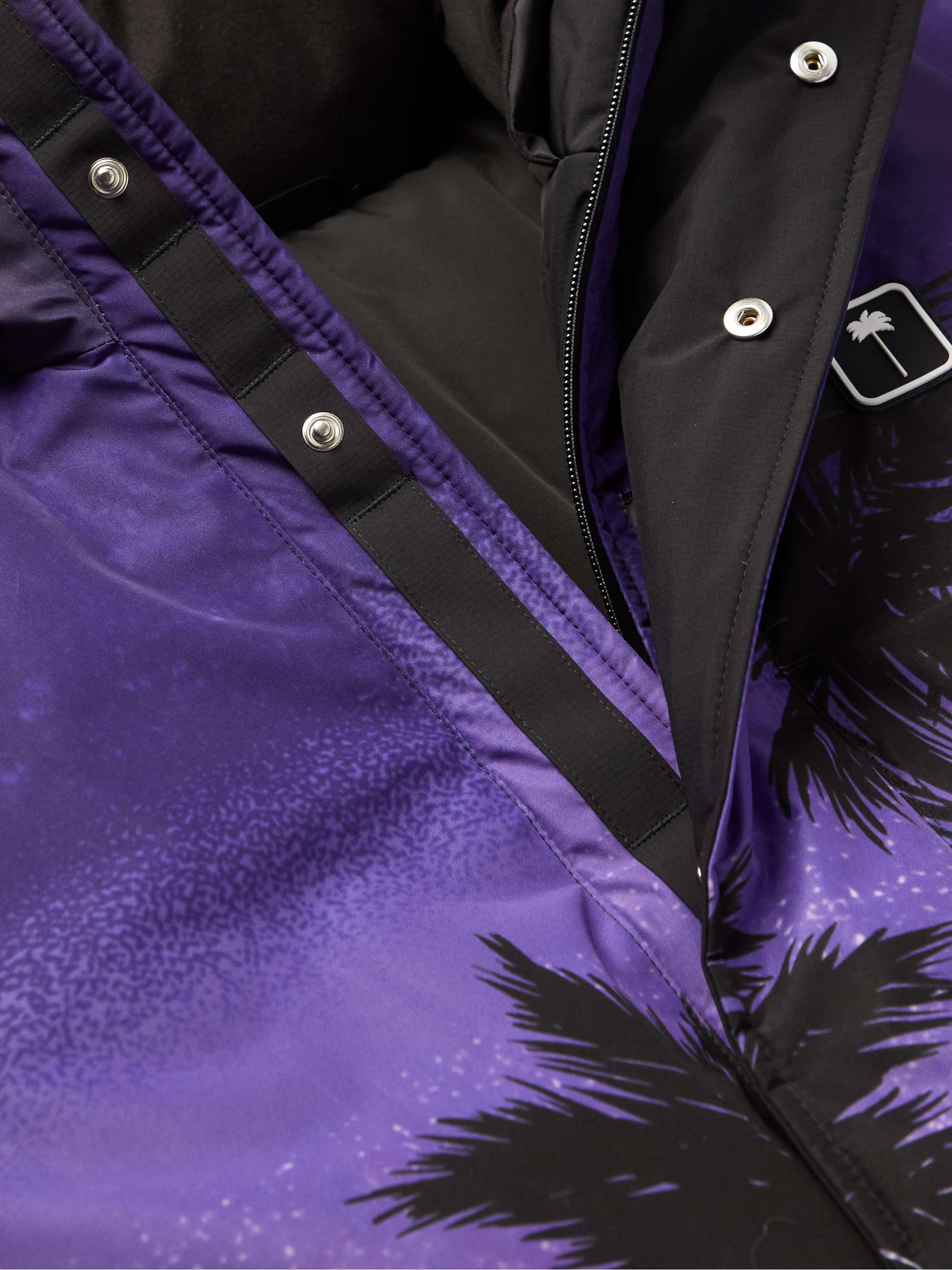 PALM ANGELS Palm Sunset Printed Hooded Ski Jacket