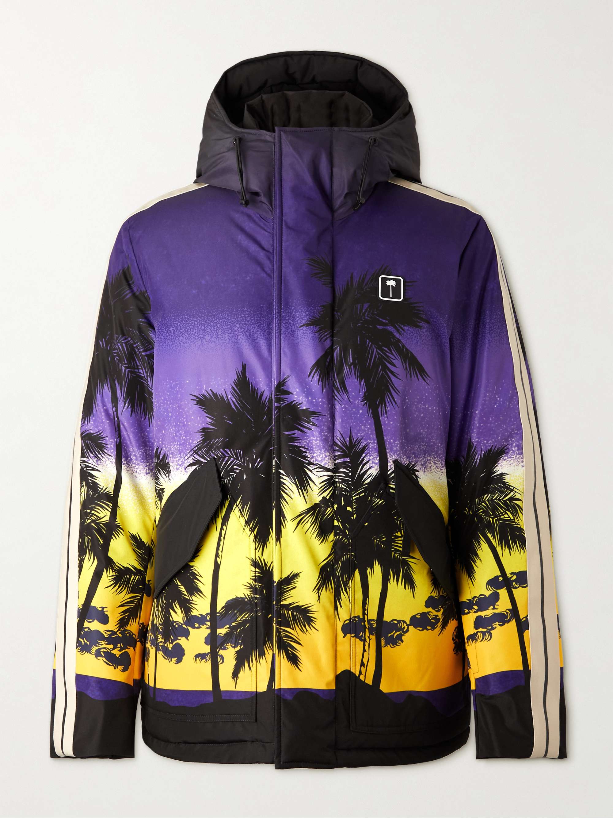 PALM ANGELS Palm Sunset Printed Hooded Ski Jacket
