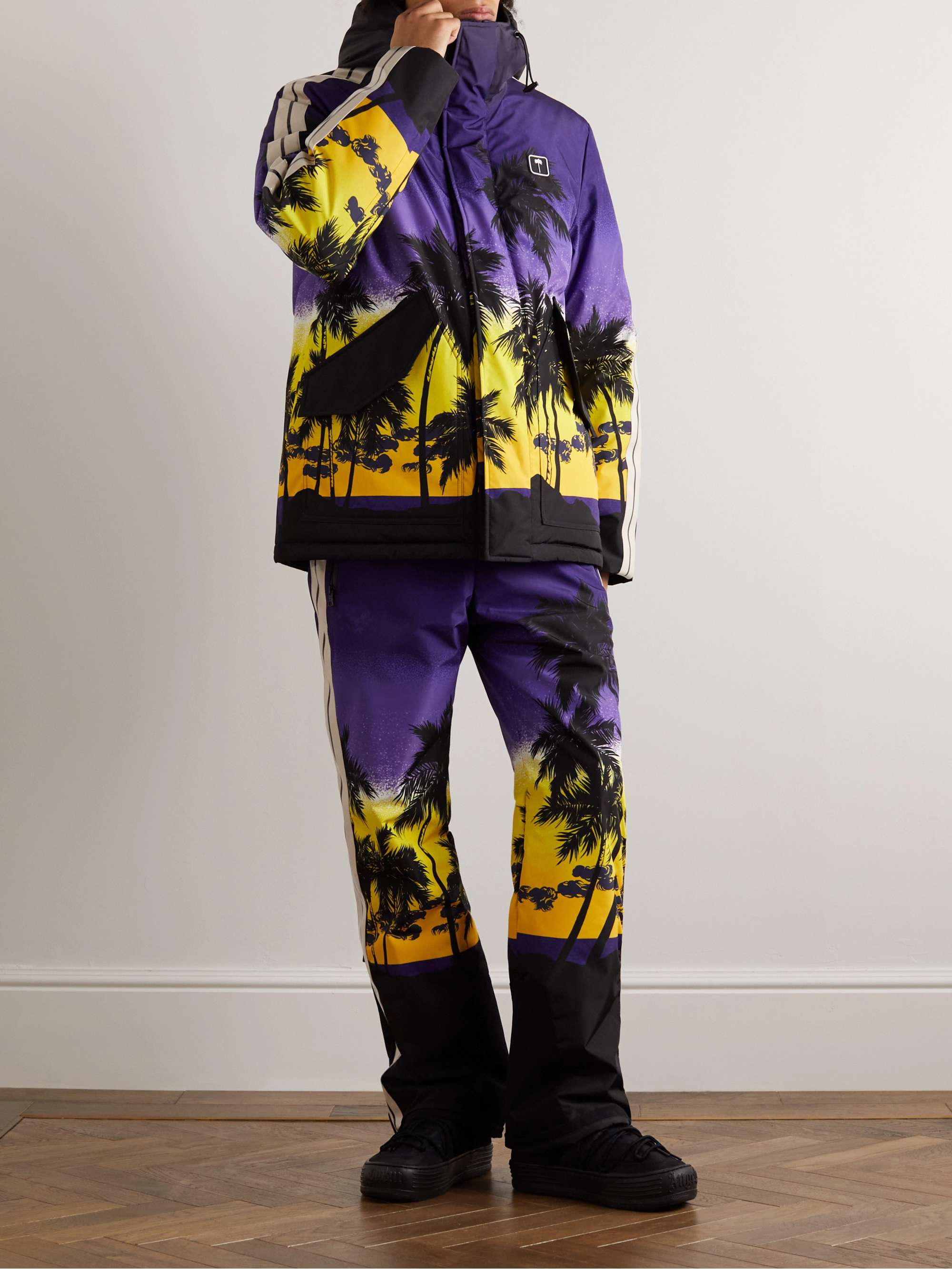 PALM ANGELS Palm Sunset Printed Hooded Ski Jacket