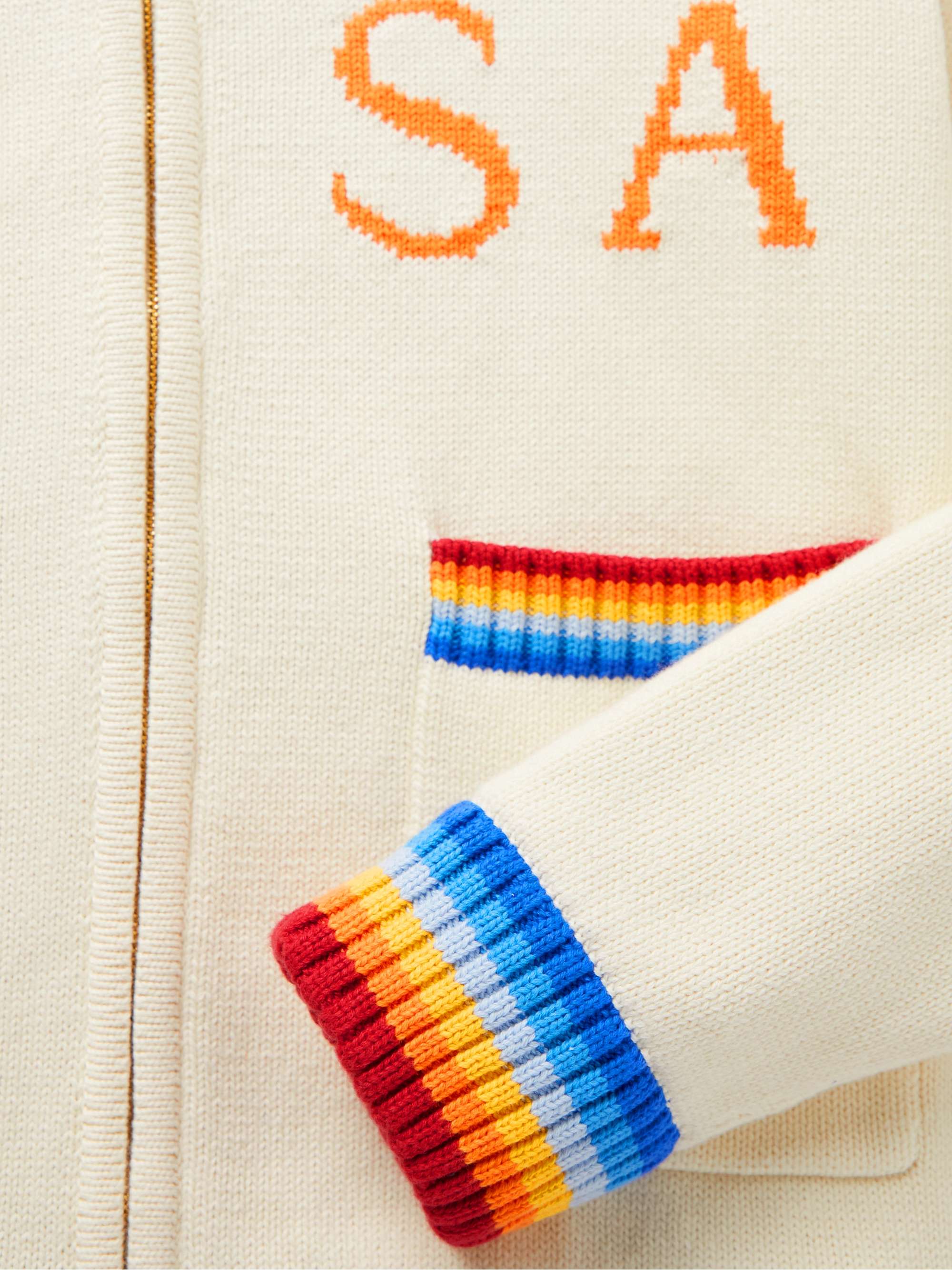 CASABLANCA Casa Club Intarsia Cotton Zip-Up Cardigan