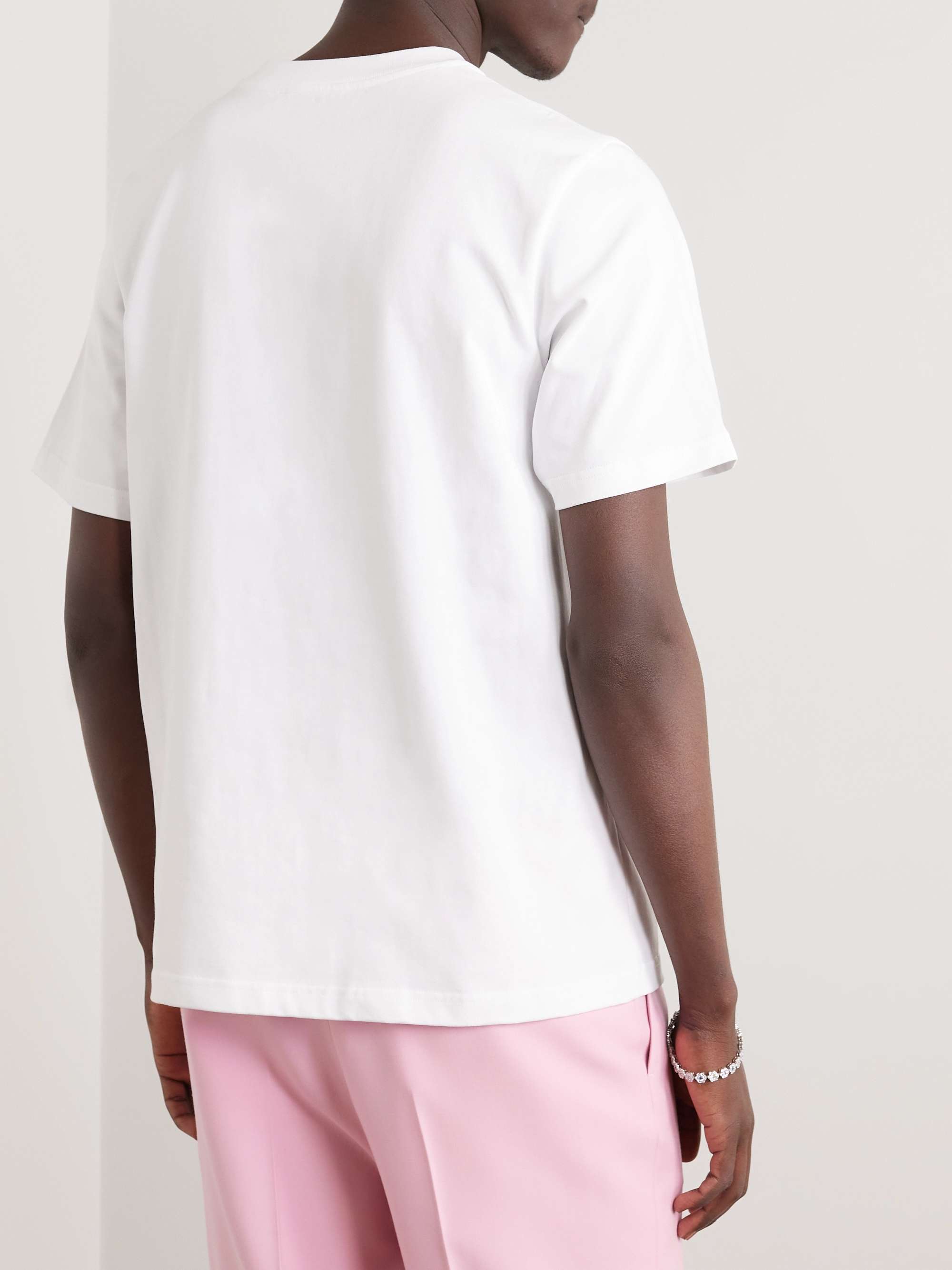 CASABLANCA L'Arche Fleurie Logo-Print Organic Cotton-Jersey T-Shirt