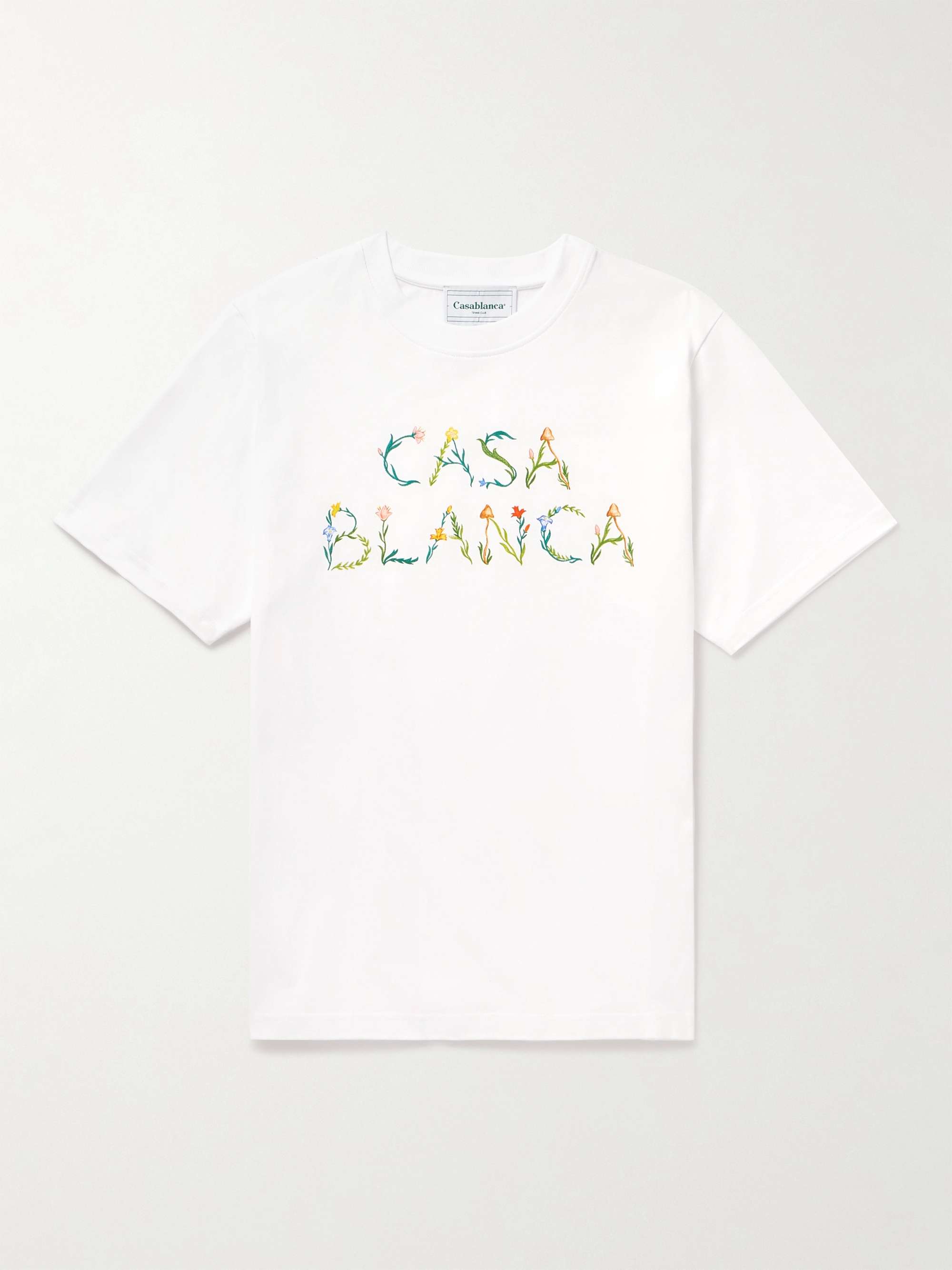 CASABLANCA L'Arche Fleurie Logo-Print Organic Cotton-Jersey T-Shirt