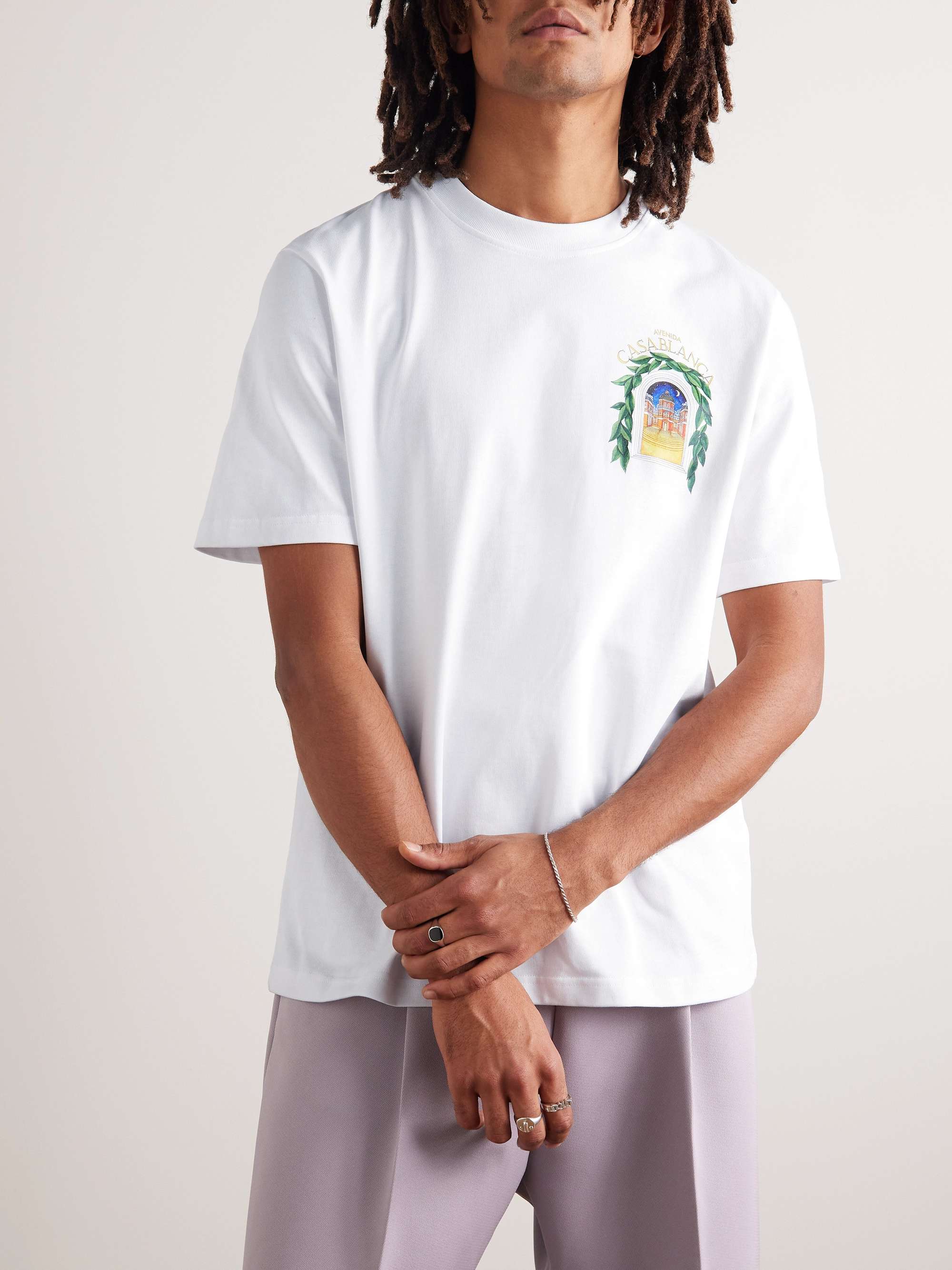 CASABLANCA Avenida Logo-Print Cotton-Jersey T-Shirt