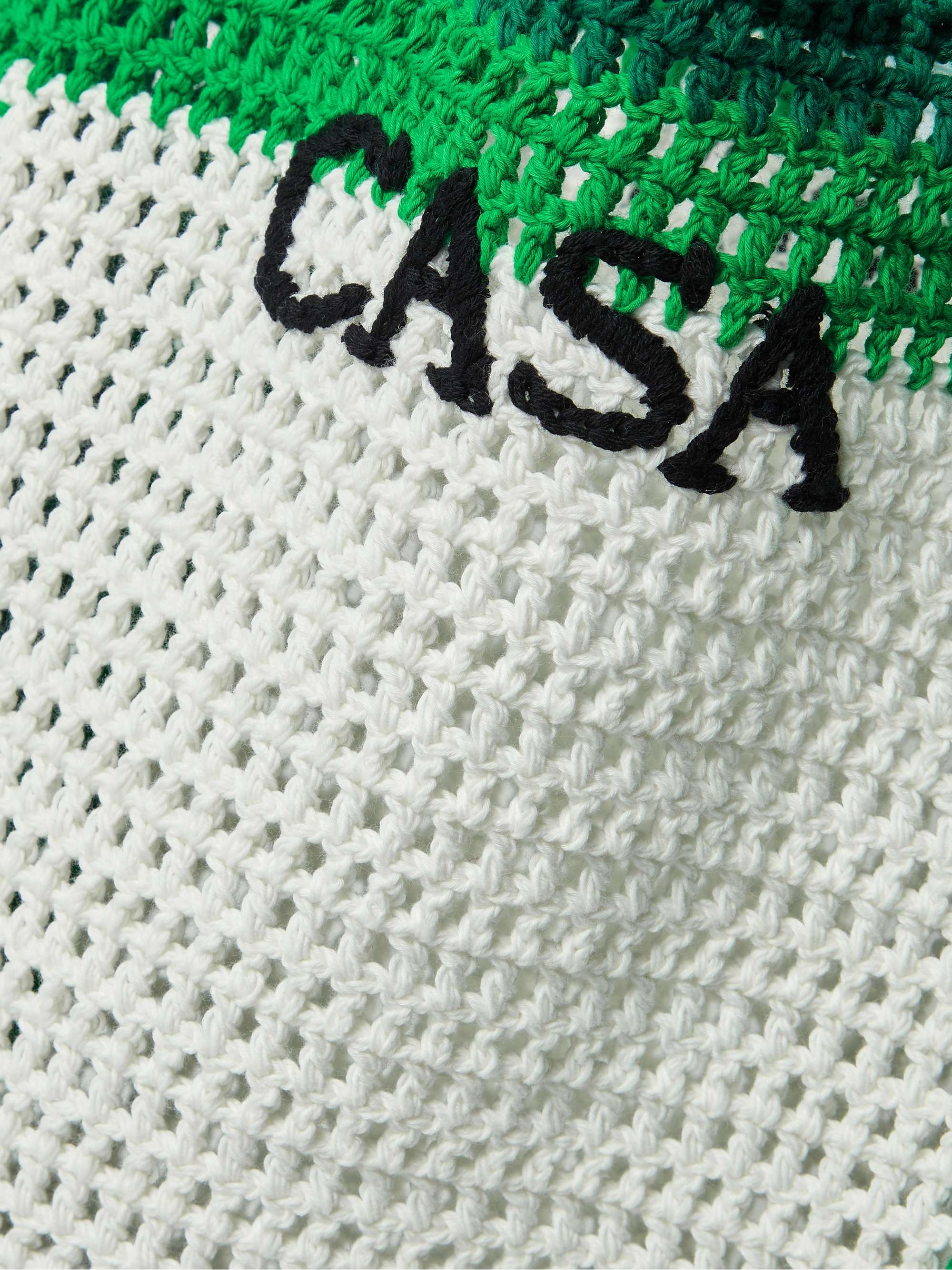 CASABLANCA Logo-Embroidered Crocheted Cotton Tote Bag