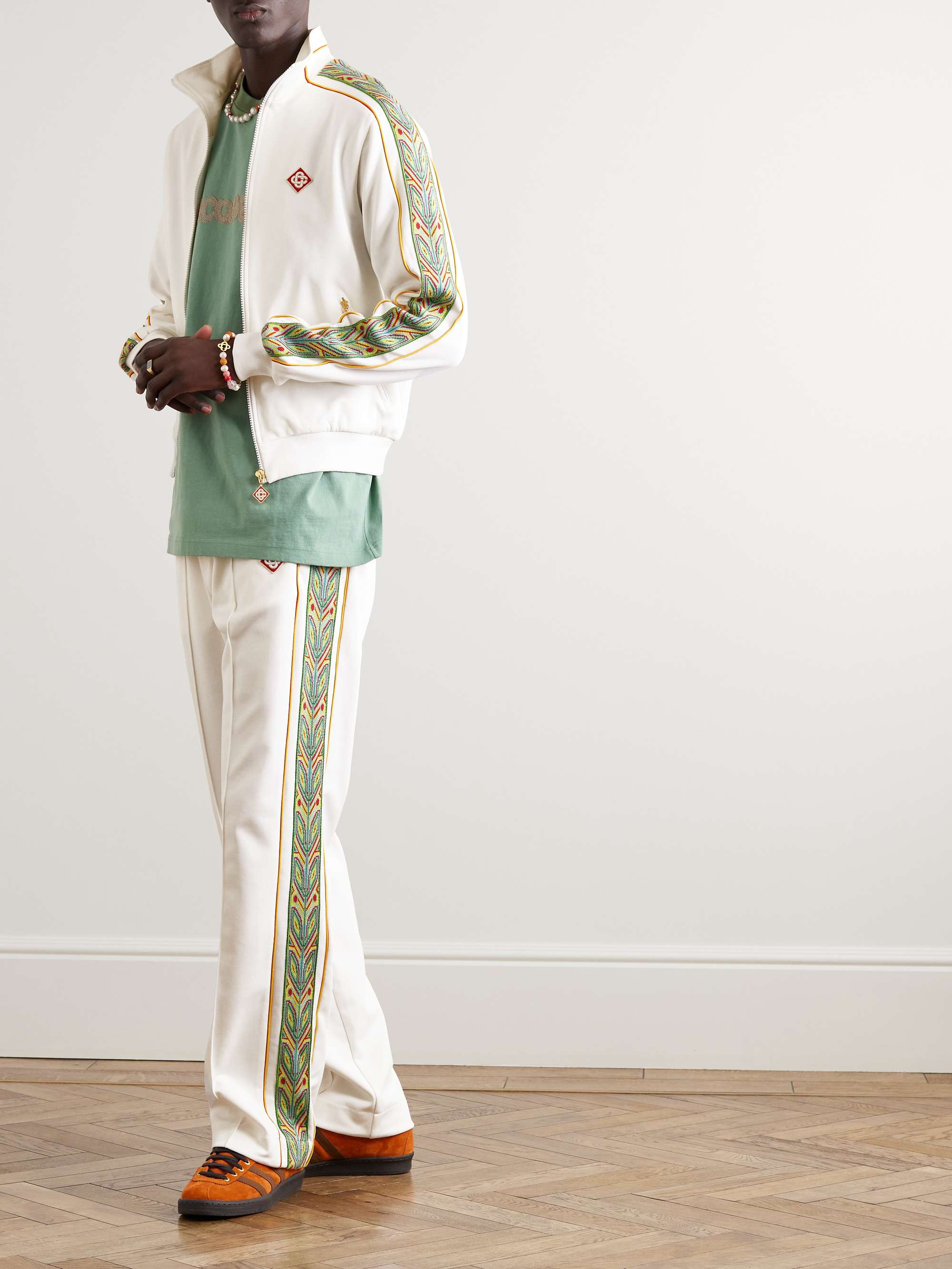CASABLANCA Futuro Laurel Logo-Appliquéd Jersey Track Pants
