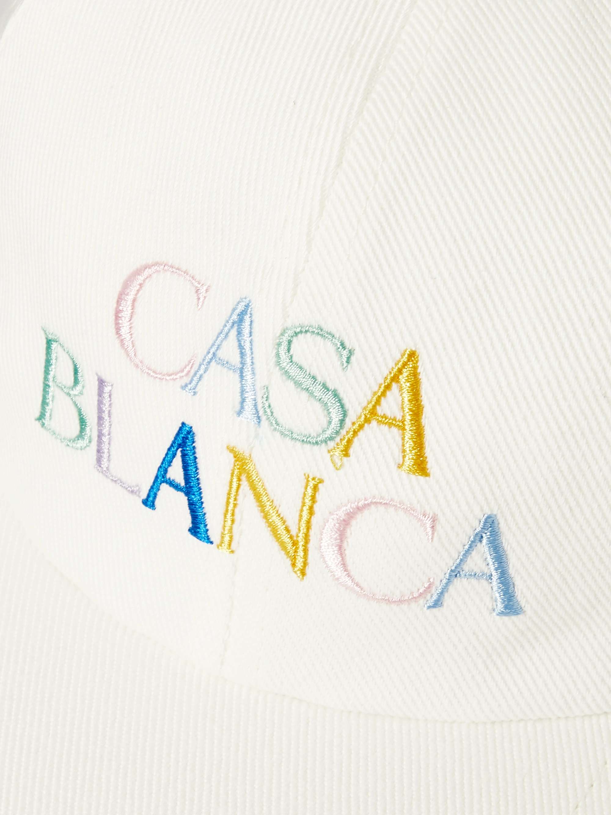 CASABLANCA Stacked Logo-Embroidered Cotton-Twill Baseball Cap