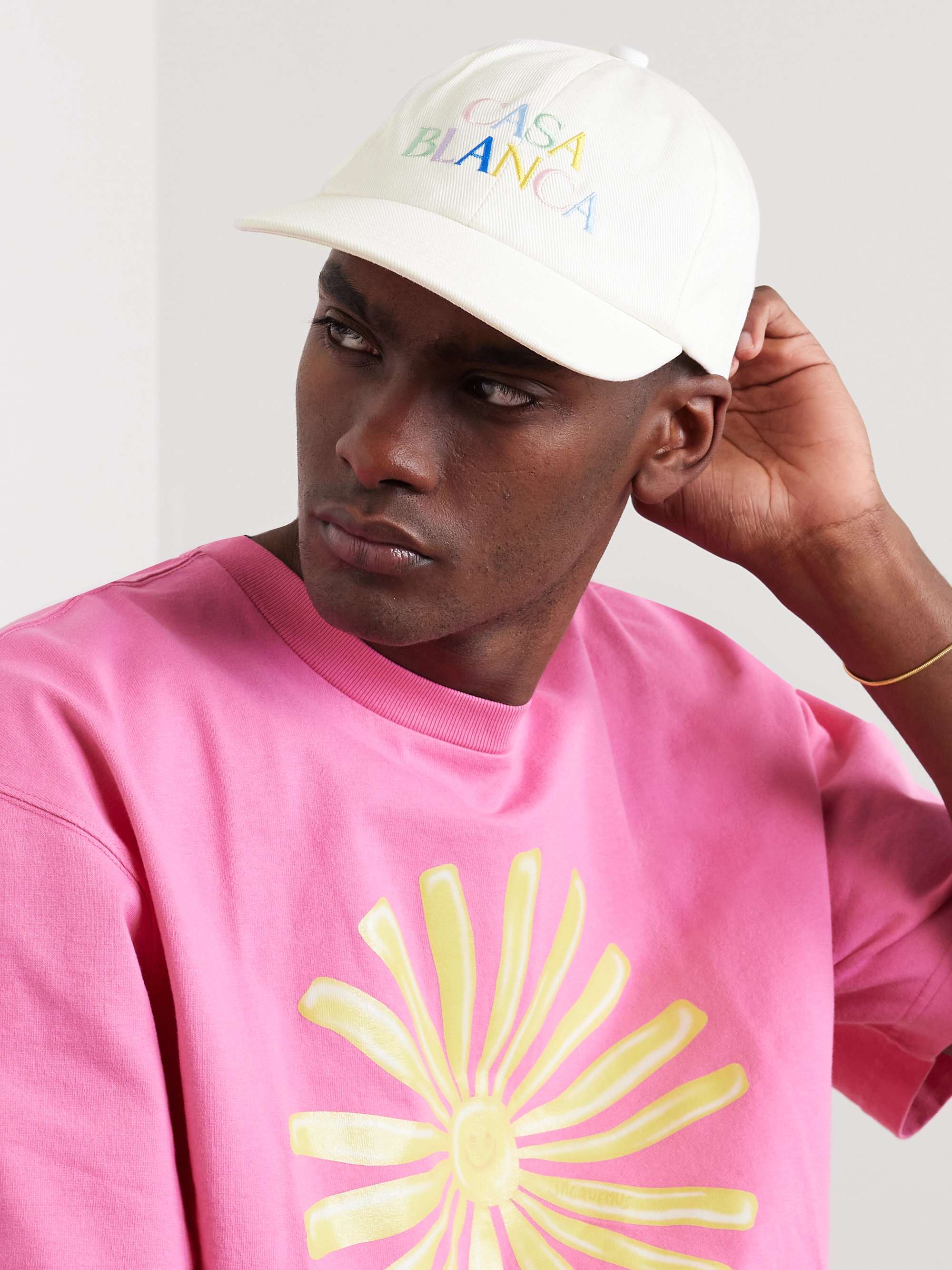CASABLANCA Stacked Logo-Embroidered Cotton-Twill Baseball Cap
