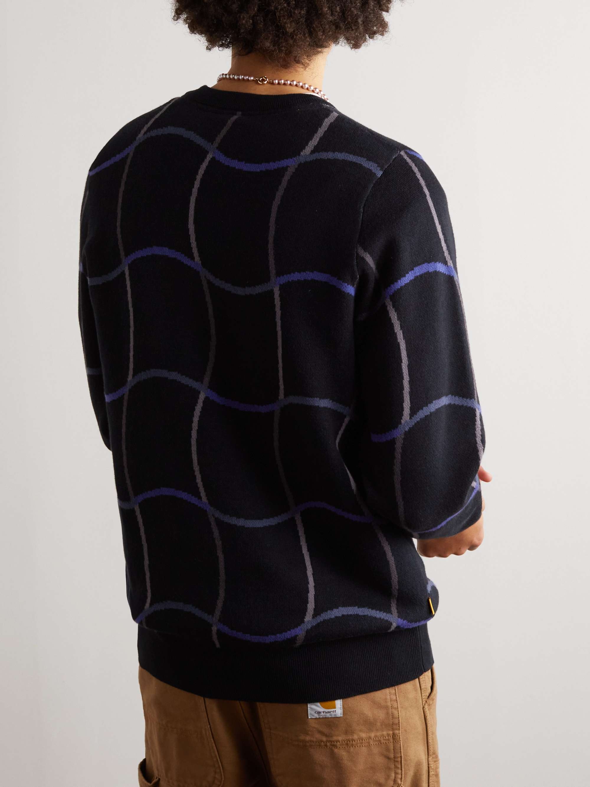 DIME Wave Pullover aus Jacquard-Strick aus Baumwolle mit Logostickerei