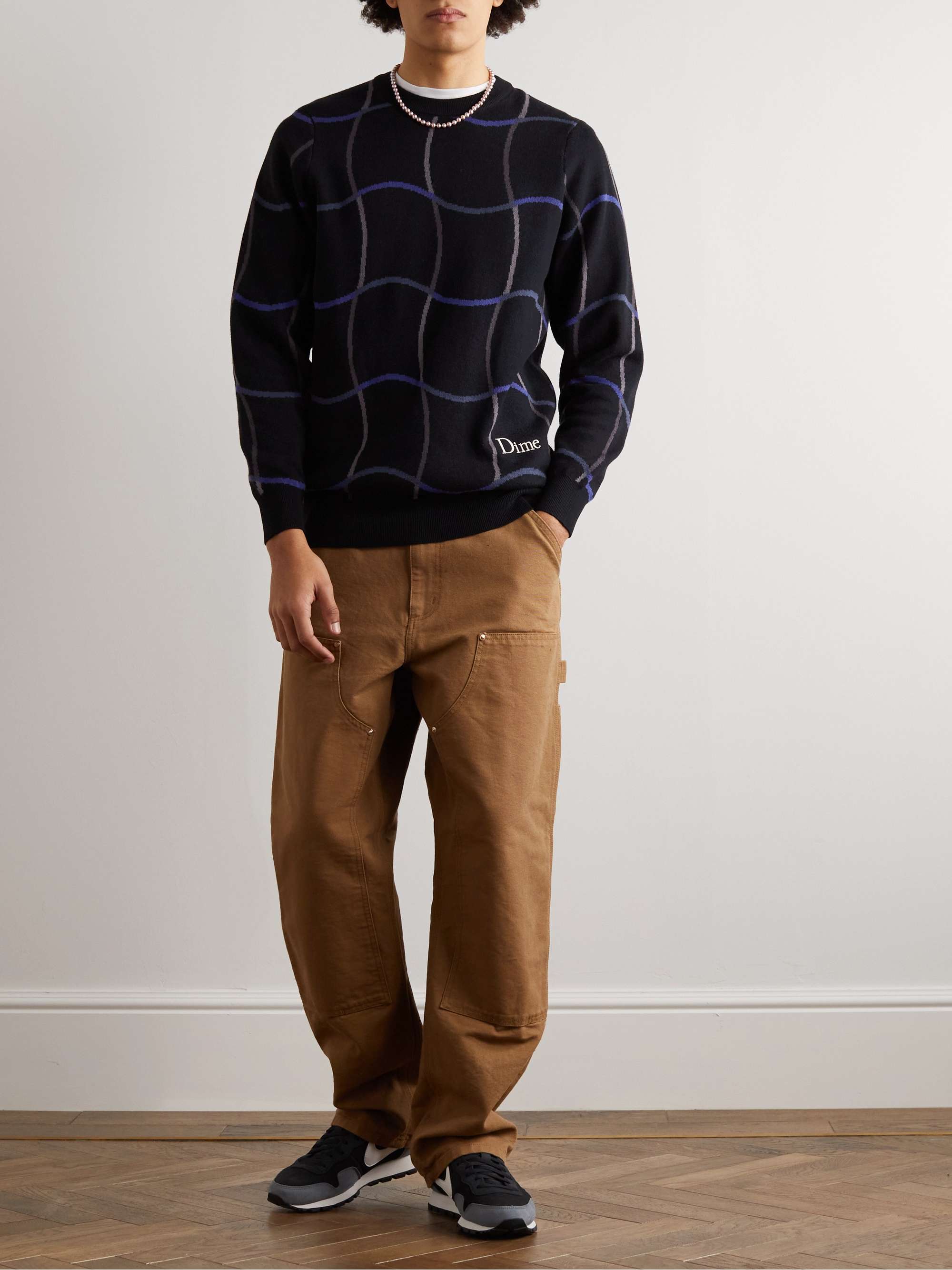 DIME Wave Pullover aus Jacquard-Strick aus Baumwolle mit Logostickerei