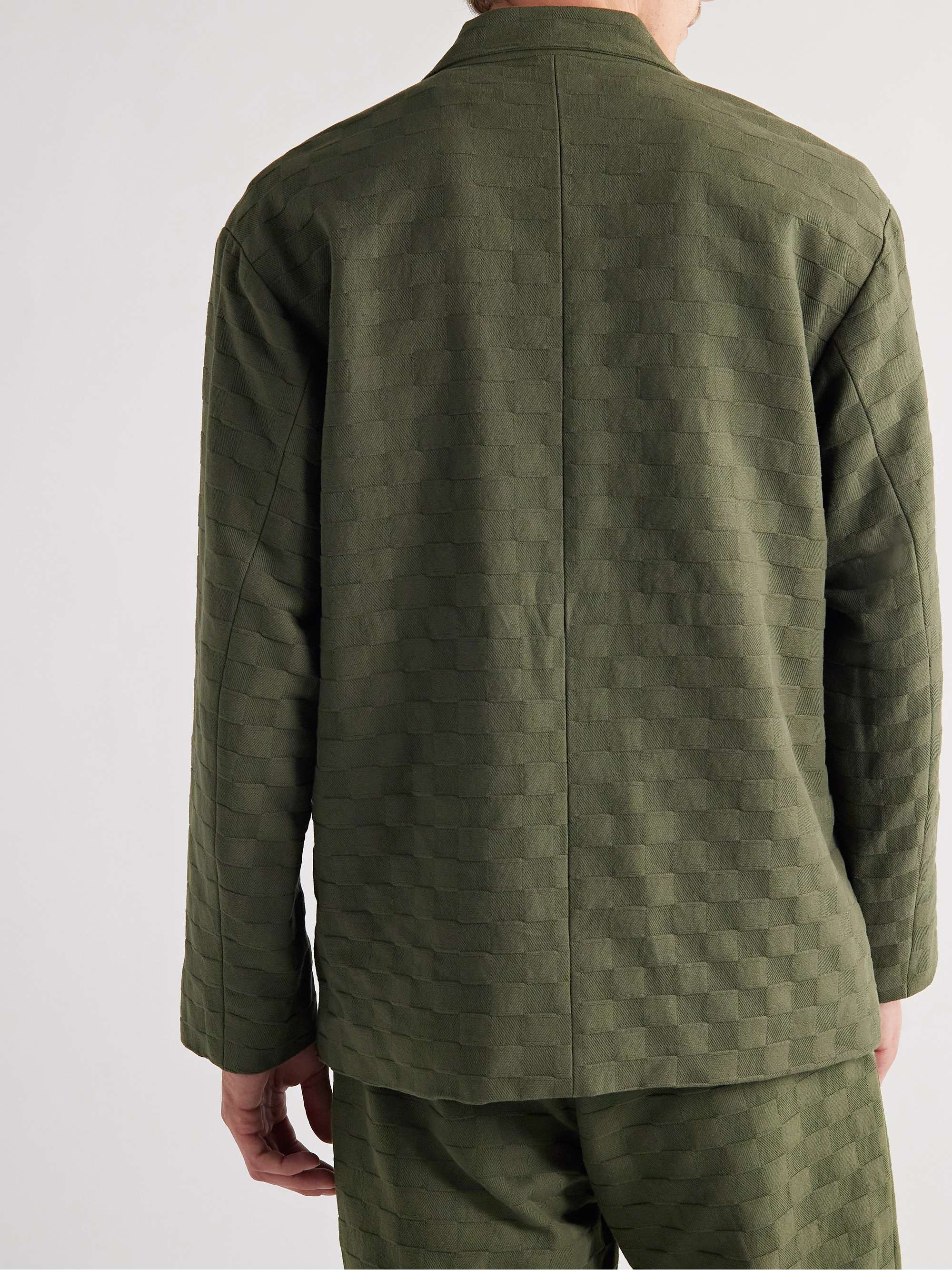 GENERAL ADMISSION Checked Cotton-Twill Jacquard Suit Jacket