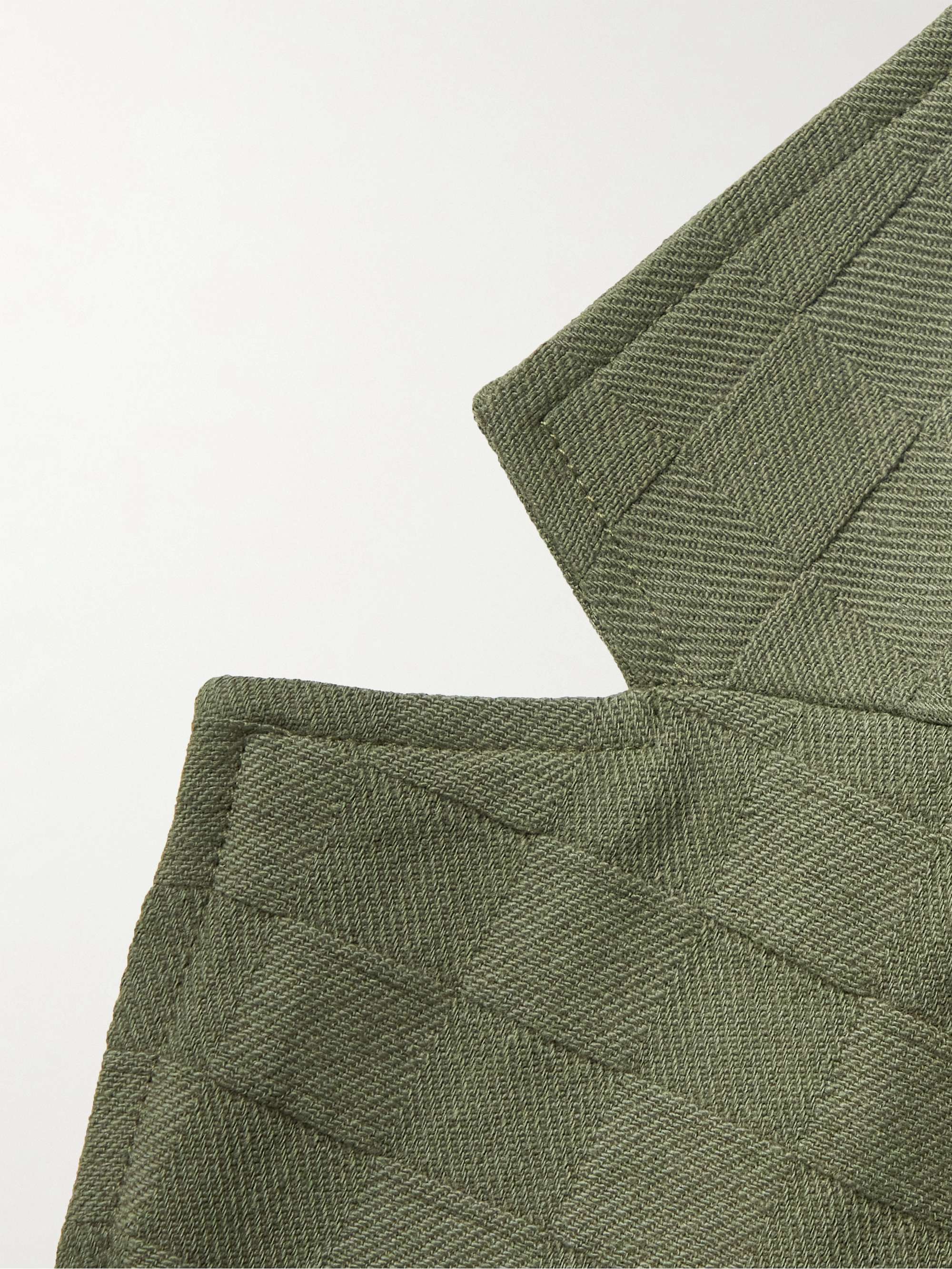 GENERAL ADMISSION Checked Cotton-Twill Jacquard Suit Jacket