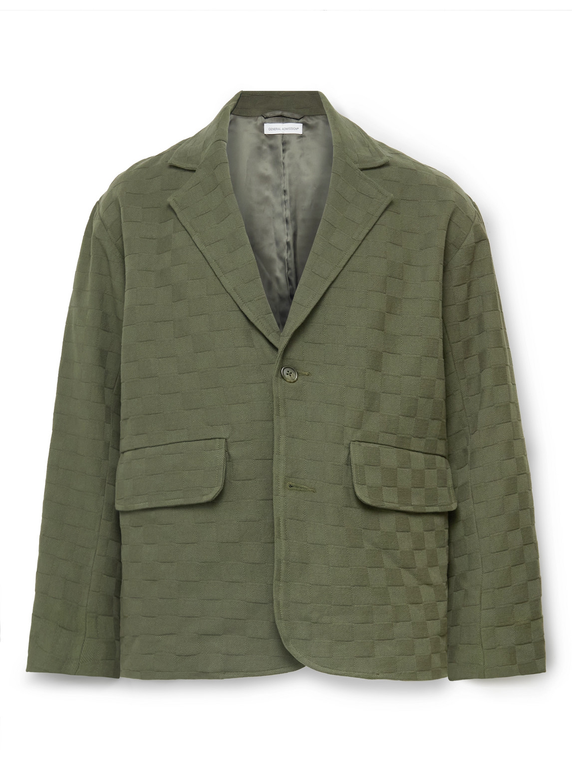 GENERAL ADMISSION - Checked Cotton-Twill Jacquard Suit Jacket - Men - Green - S