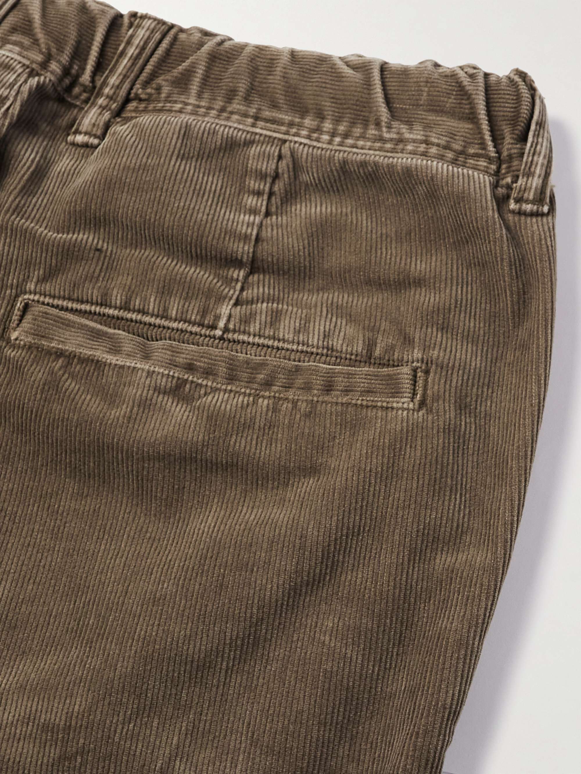 REMI RELIEF Straight-Leg Panelled Cotton-Blend Corduroy Trousers