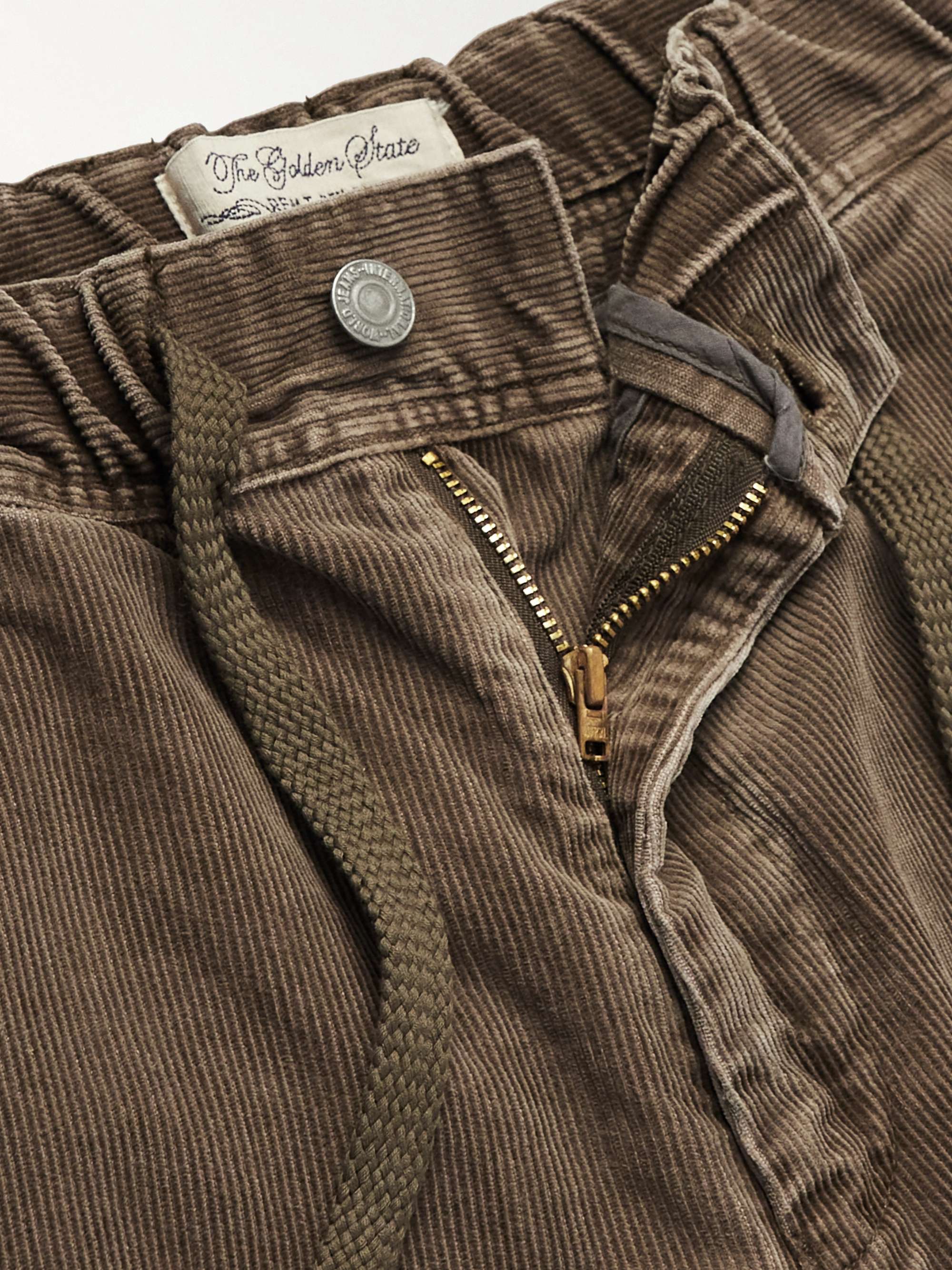 REMI RELIEF Straight-Leg Panelled Cotton-Blend Corduroy Trousers