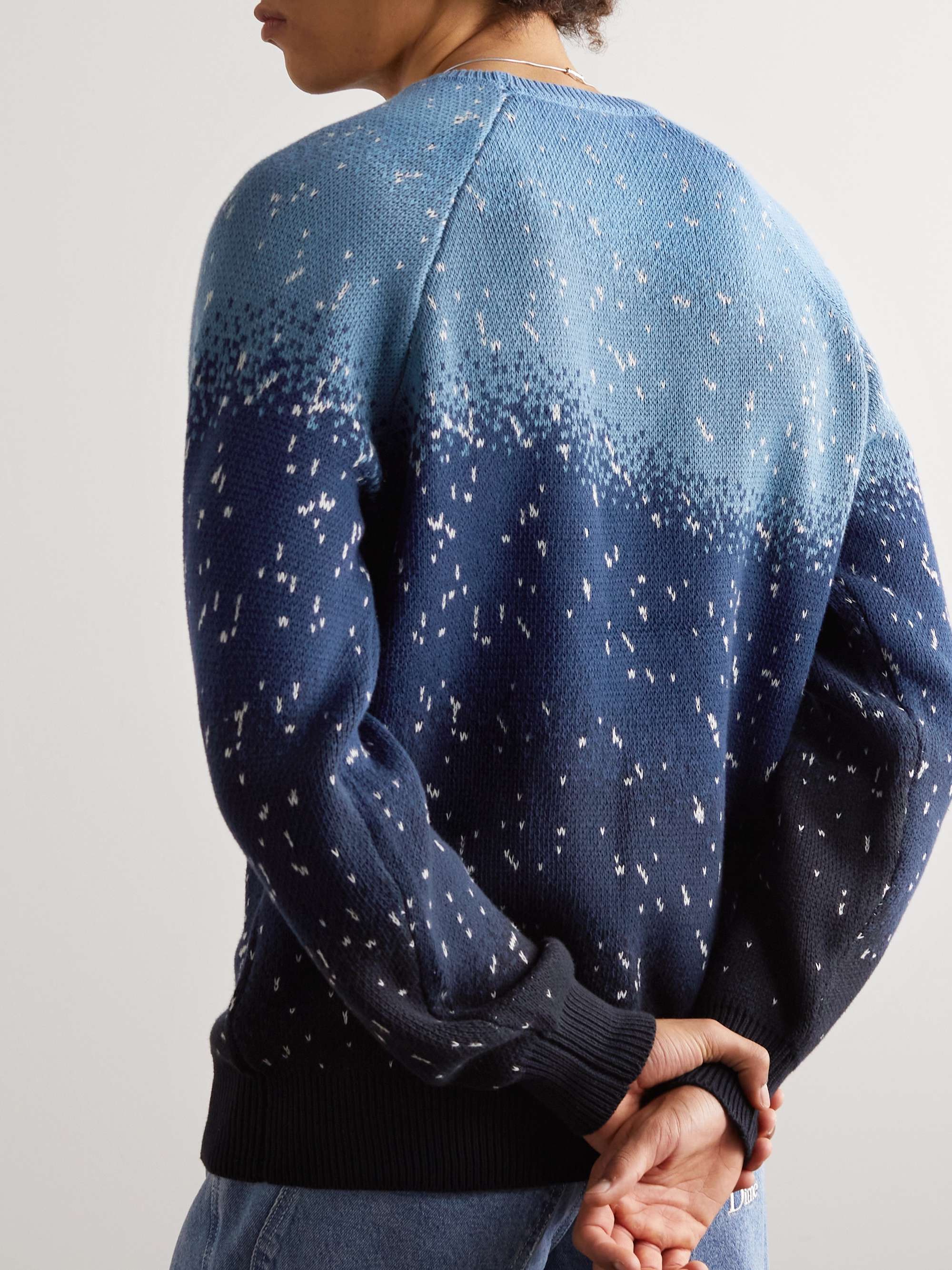 DIME Magic Logo-Embroidered Intarsia-Knit Sweater