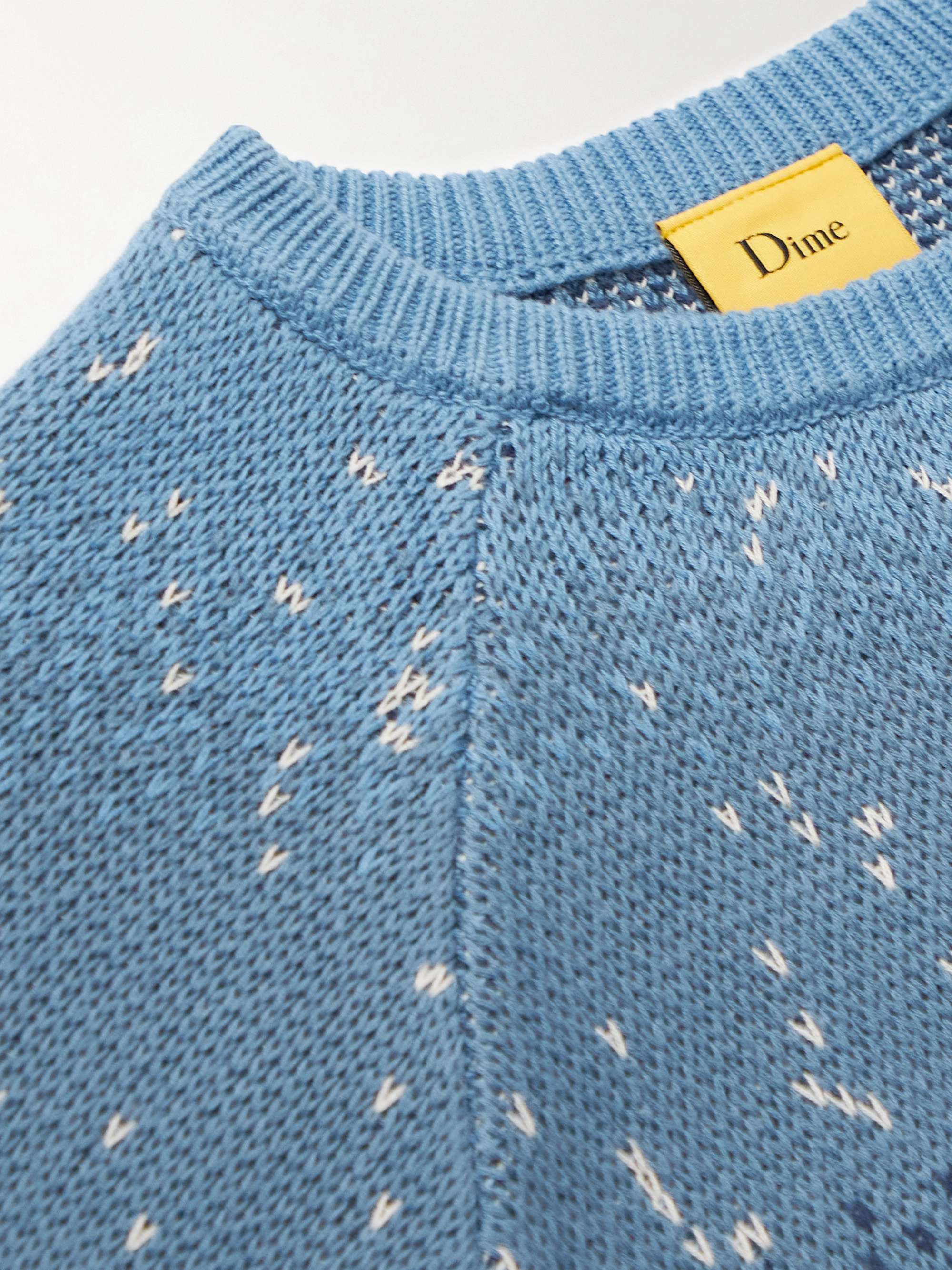 DIME Magic Logo-Embroidered Intarsia-Knit Sweater