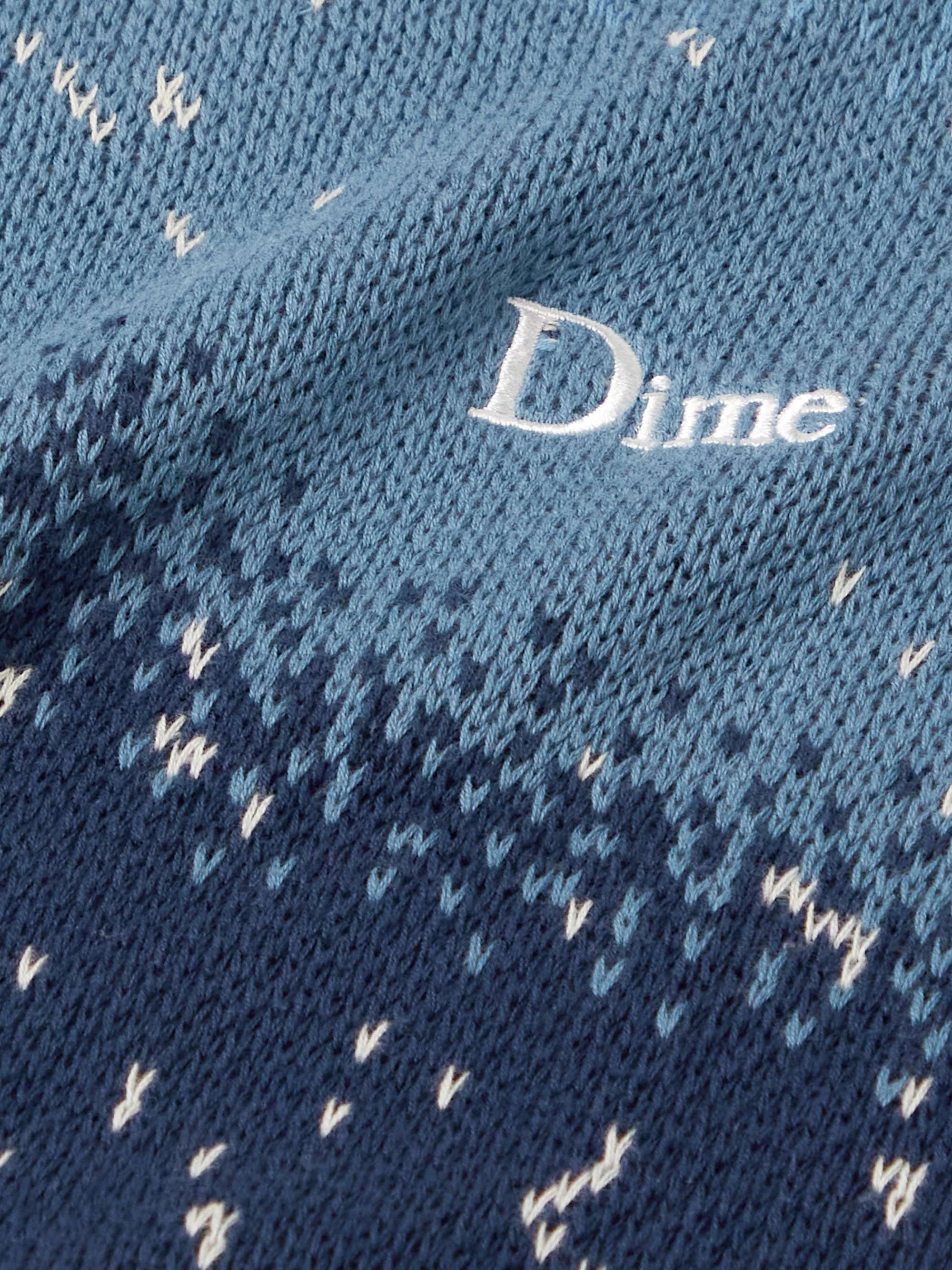 DIME Magic Logo-Embroidered Intarsia-Knit Sweater