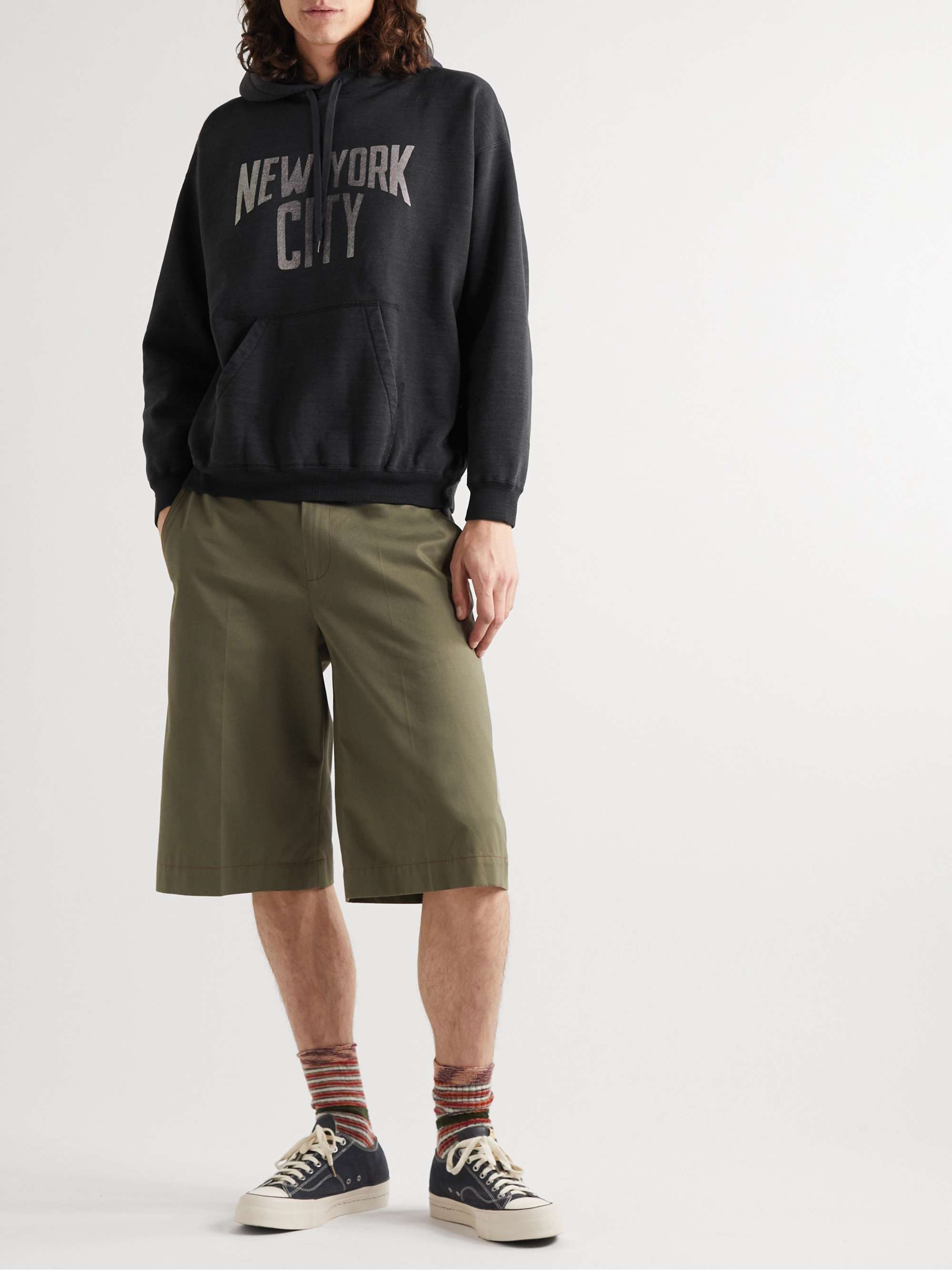 REMI RELIEF Printed Cotton-Blend Jersey Hoodie