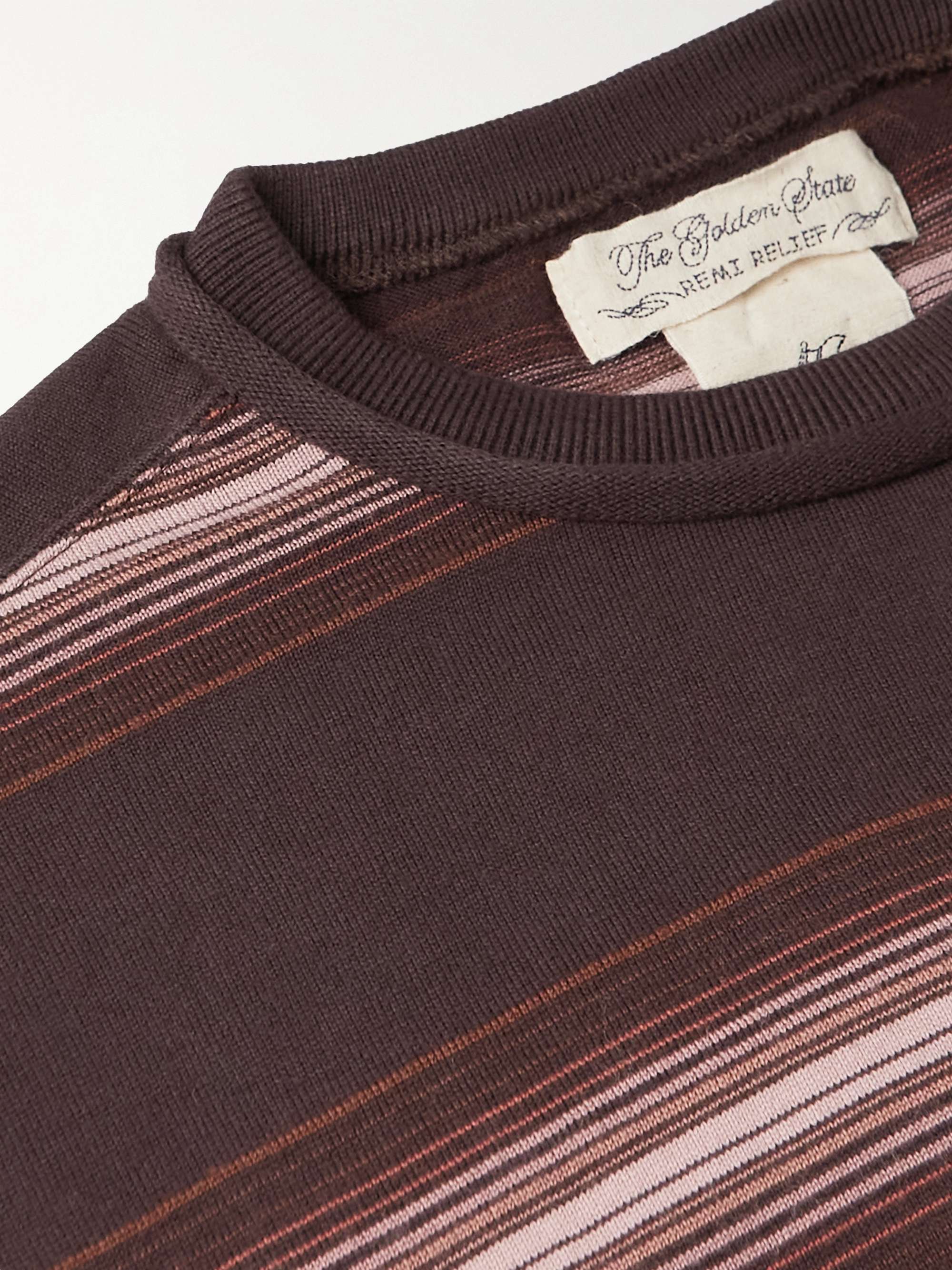REMI RELIEF Striped Cotton-Blend Jersey T-Shirt