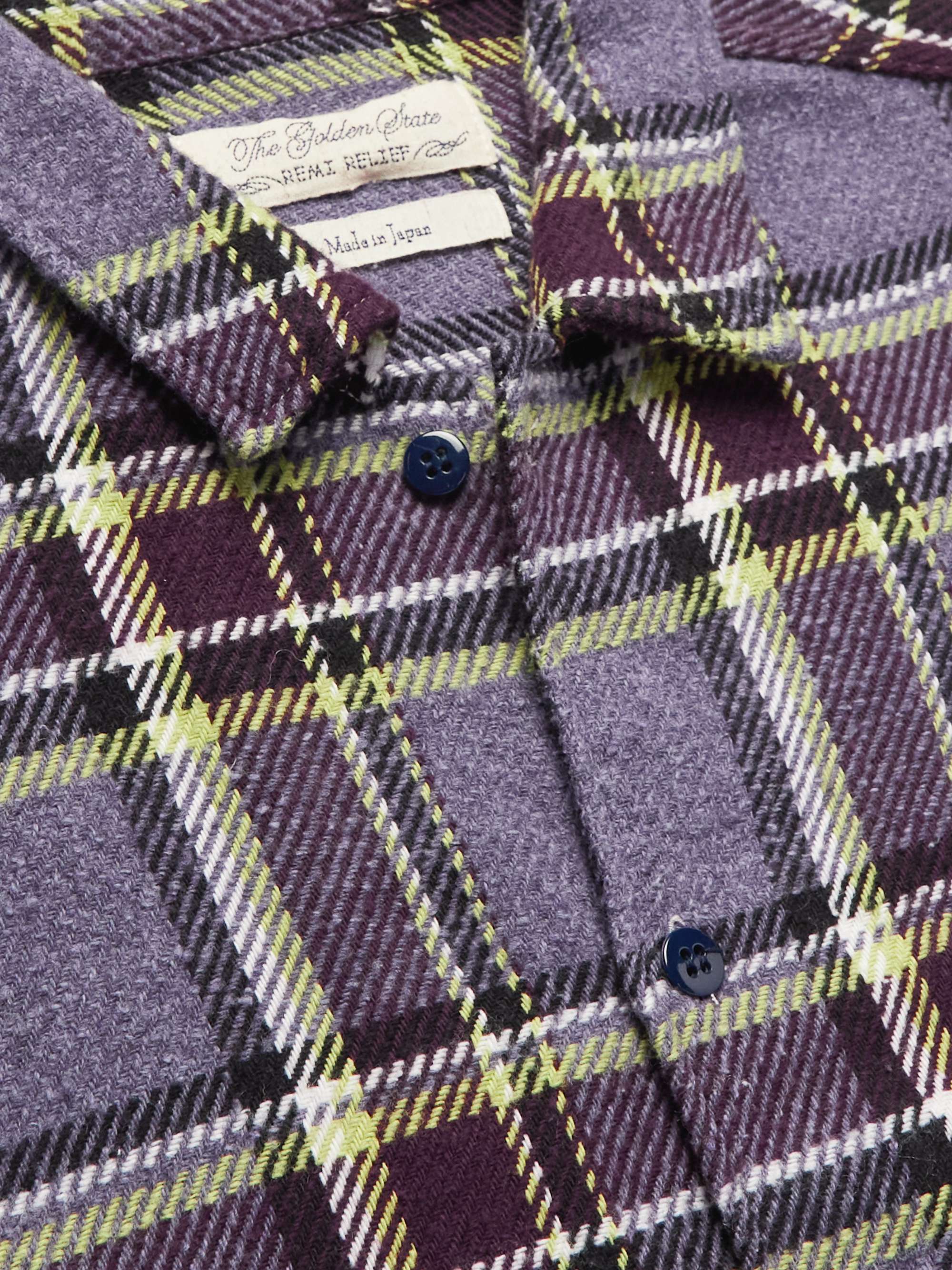REMI RELIEF Checked Cotton-Blend Flannel Shirt