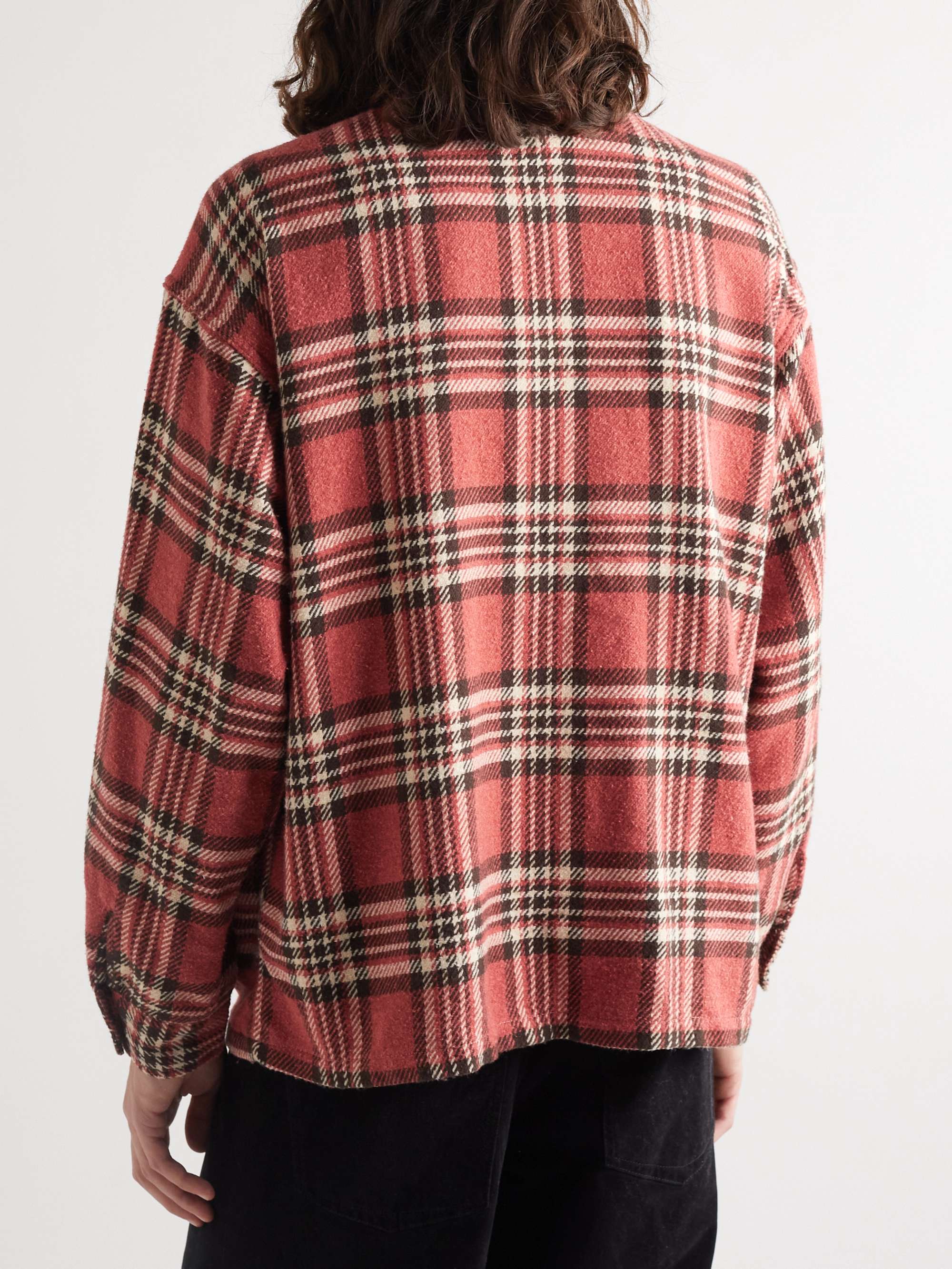 REMI RELIEF Checked Cotton-Blend Flannel Shirt