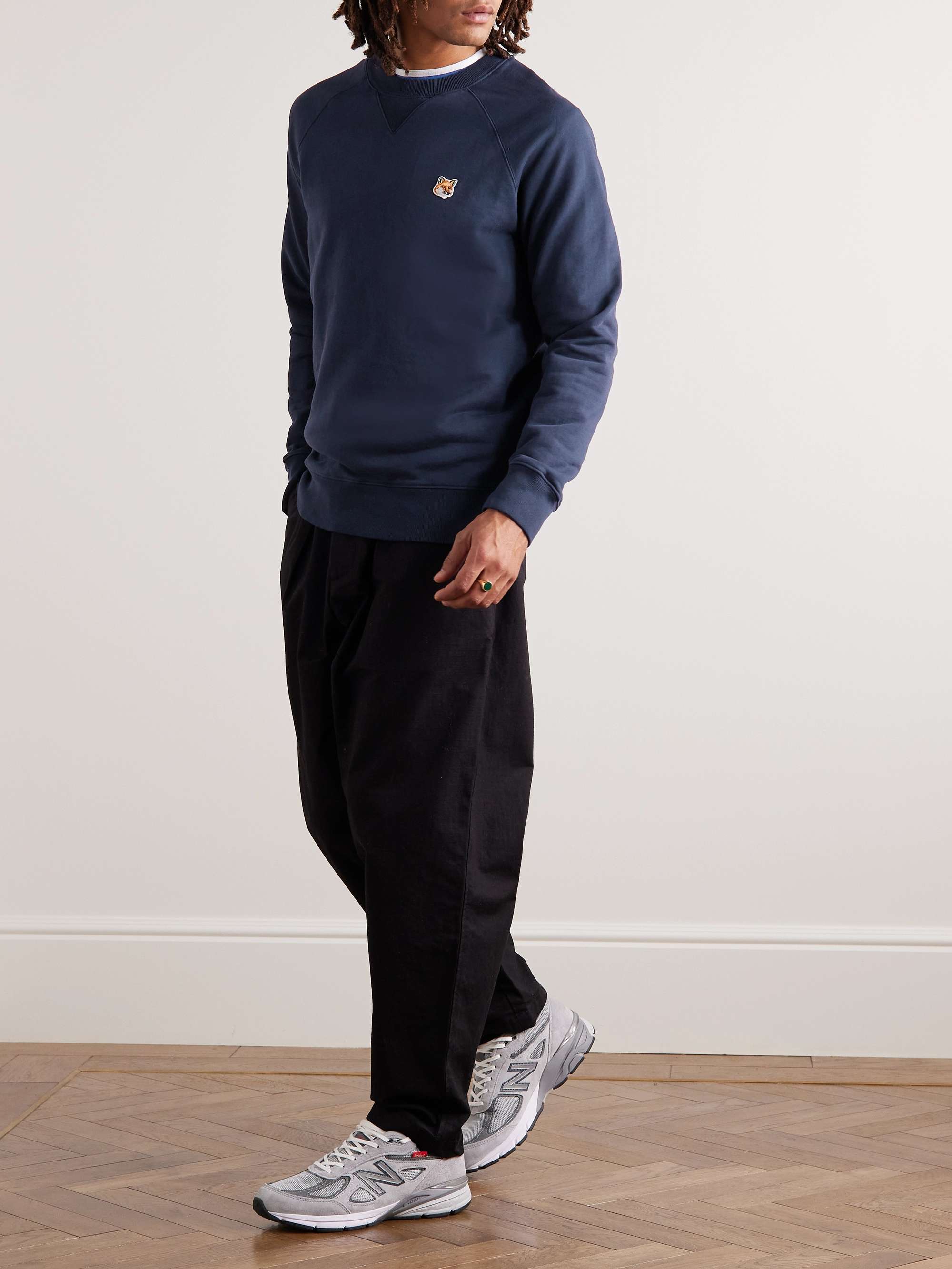 MAISON KITSUNÉ Logo-Appliquéd Cotton-Jersey Sweatshirt