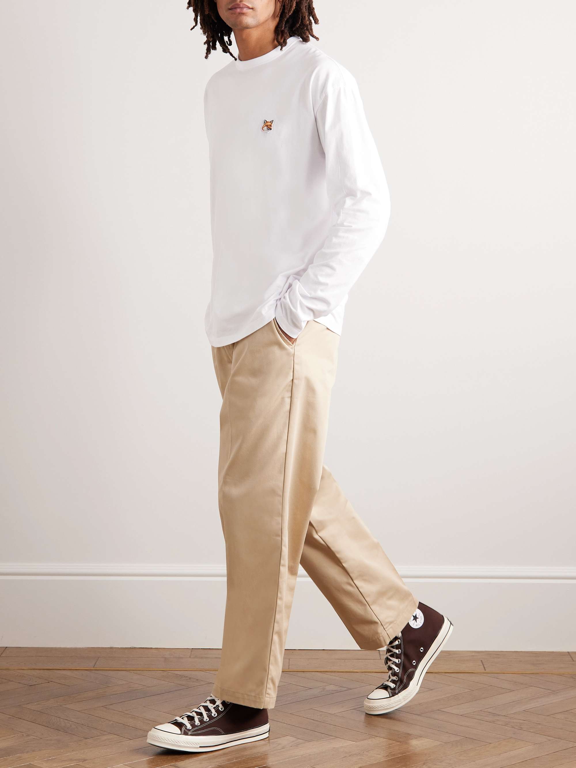 MAISON KITSUNÉ Logo-Appliquéd Cotton-Jersey T-Shirt