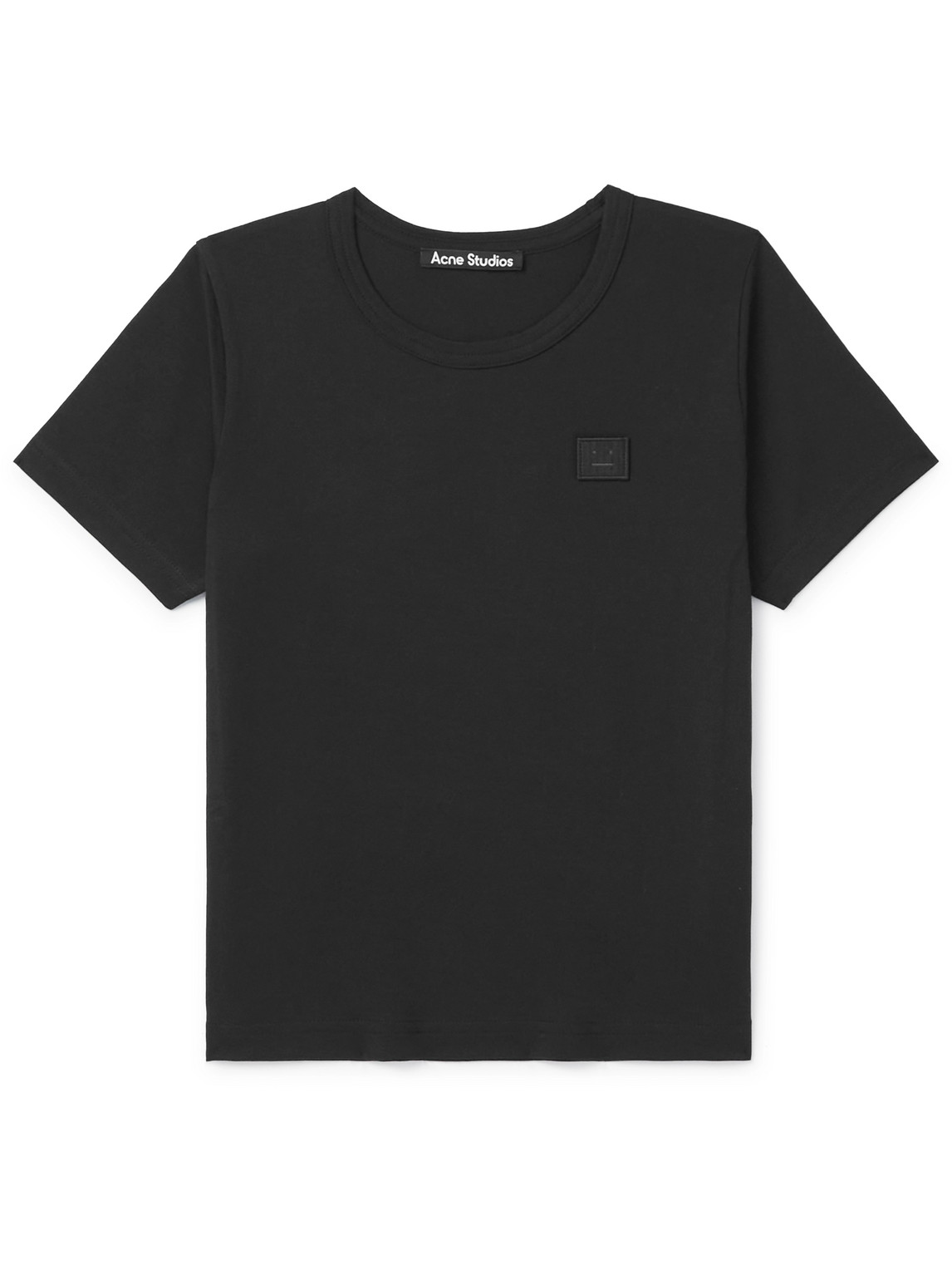 Acne Studios Logo-appliquéd Cotton-jersey T-shirt In Black