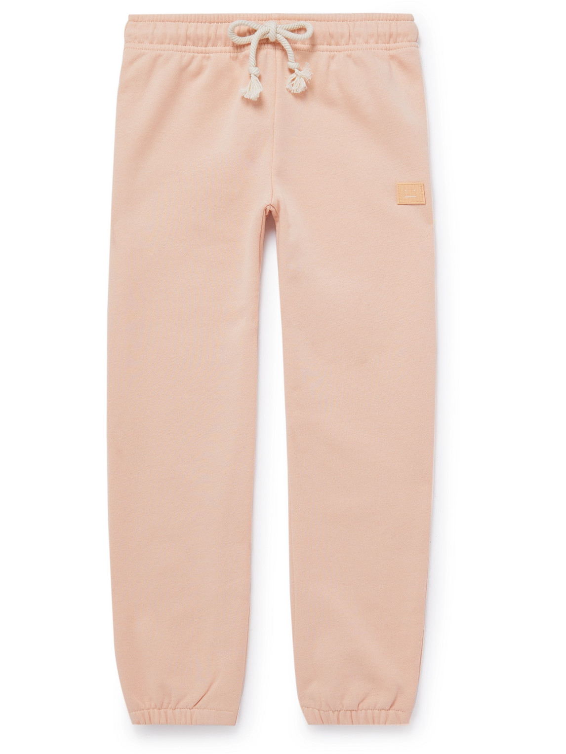 Acne Studios Mini Frack Logo-appliquéd Cotton-jersey Sweatpants In Pink