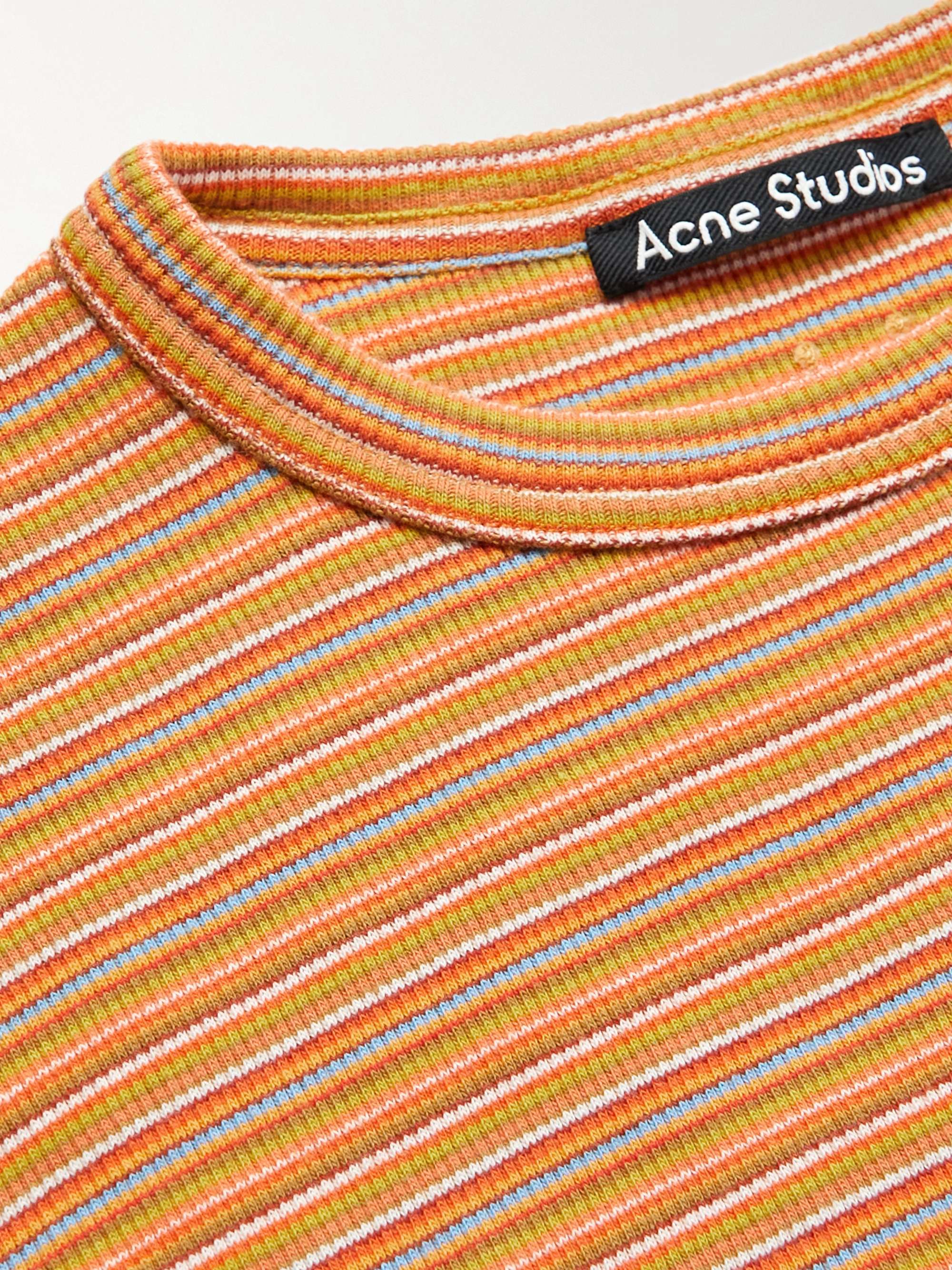 ACNE STUDIOS KIDS Logo-Appliquèd Striped Cotton-Jersey T-Shirt