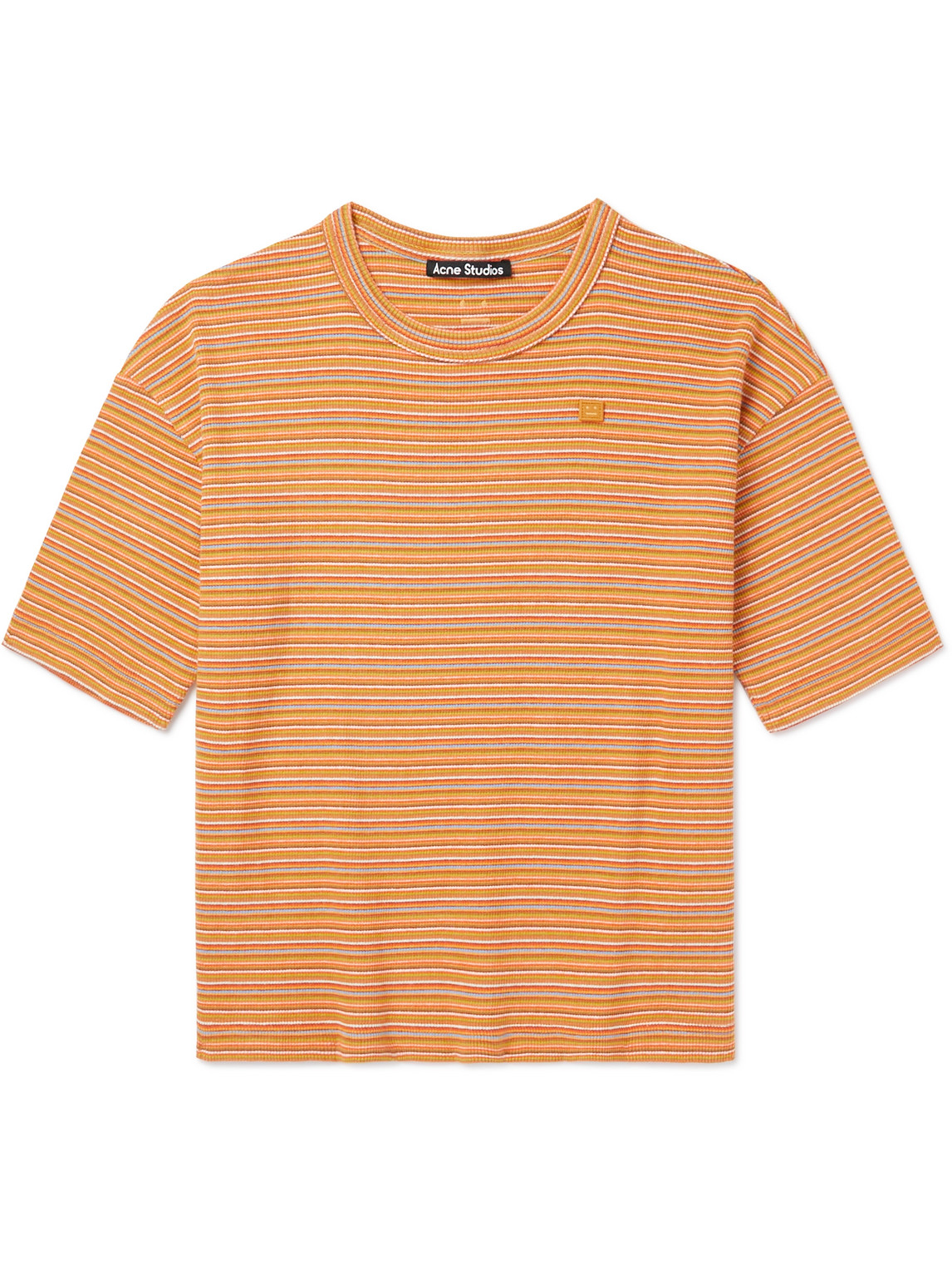 Logo-Appliquèd Striped Cotton-Jersey T-Shirt