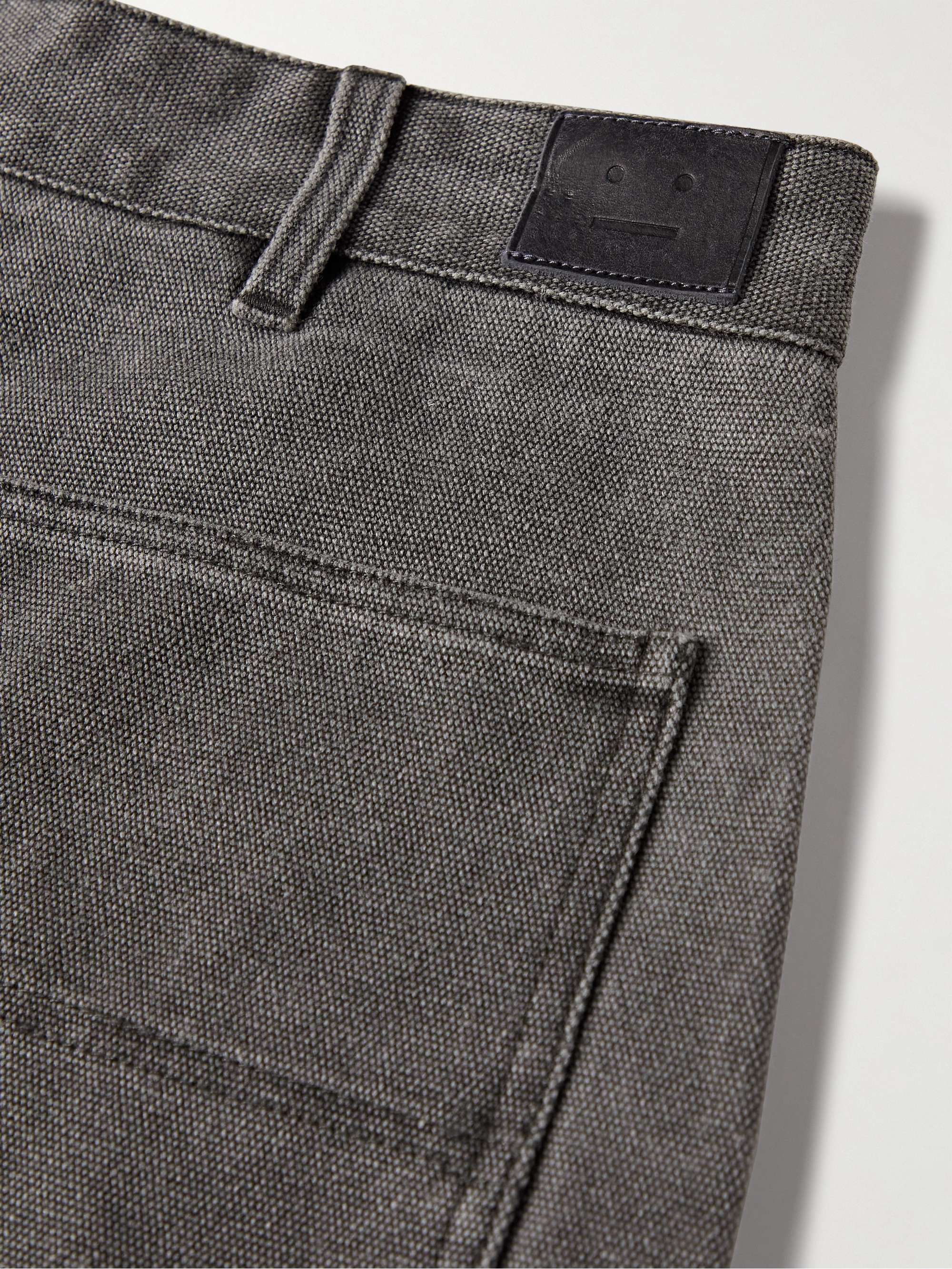 Gray Palma Straight-Leg Pigment-Dyed Cotton-Canvas Trousers | ACNE ...