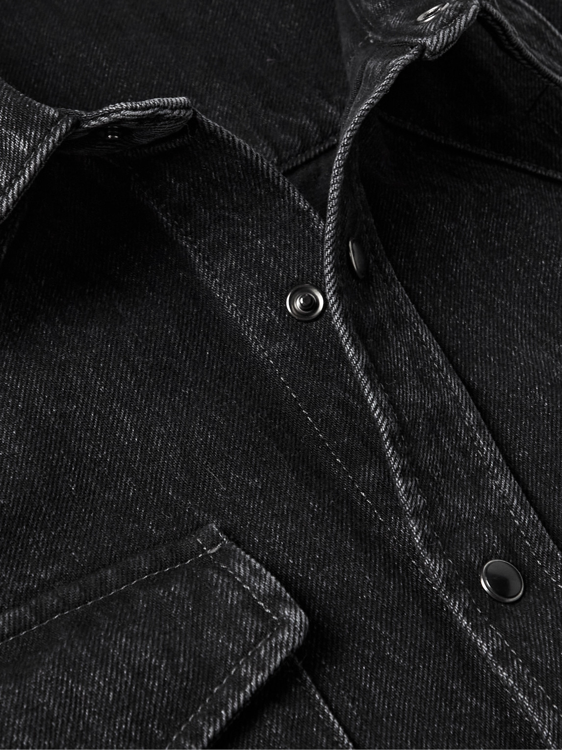 Shop Acne Studios Karty Denim Overshirt In Black