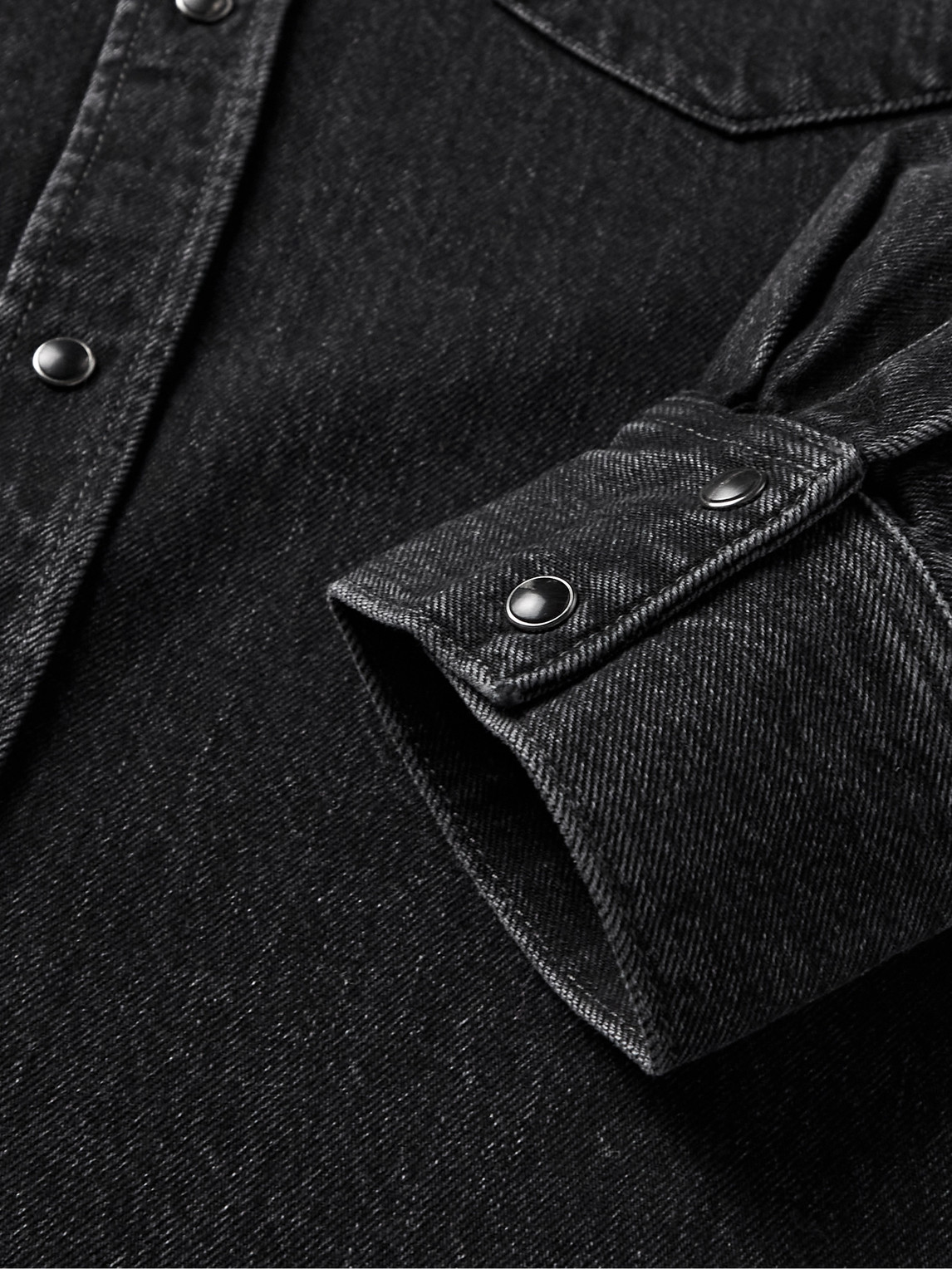 Shop Acne Studios Karty Denim Overshirt In Black
