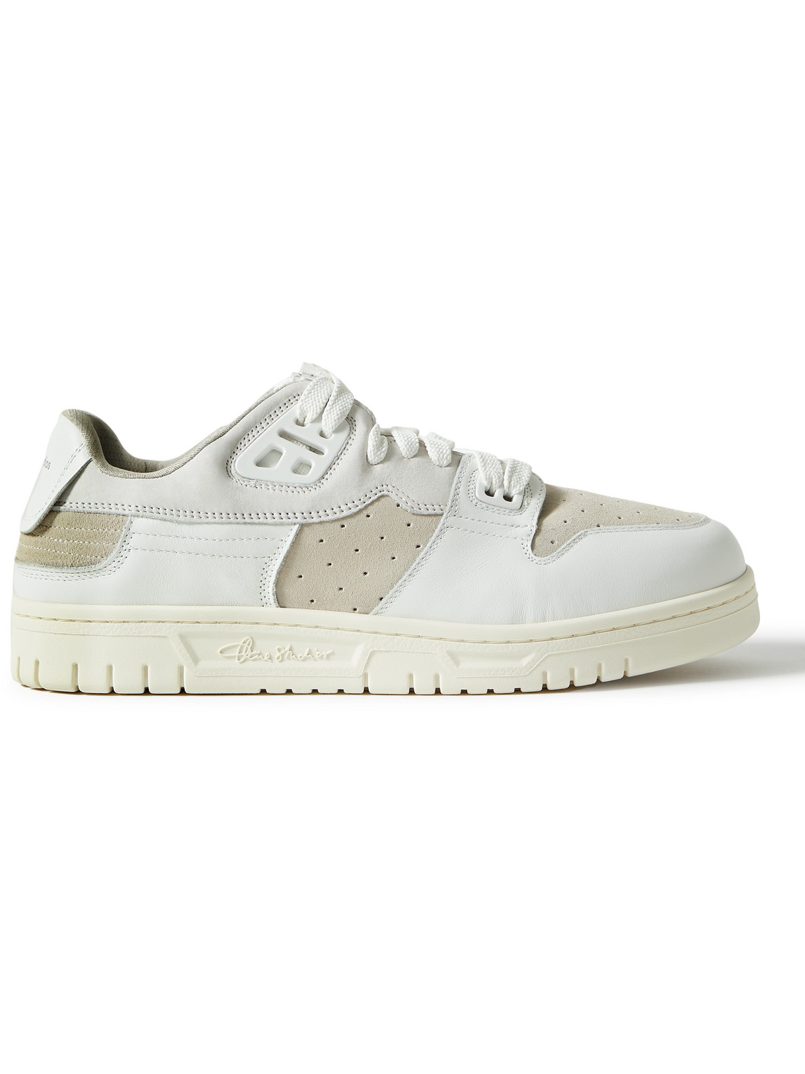Acne Studios White & Off-white Leather Low-top Sneakers In 6d8 White/off White